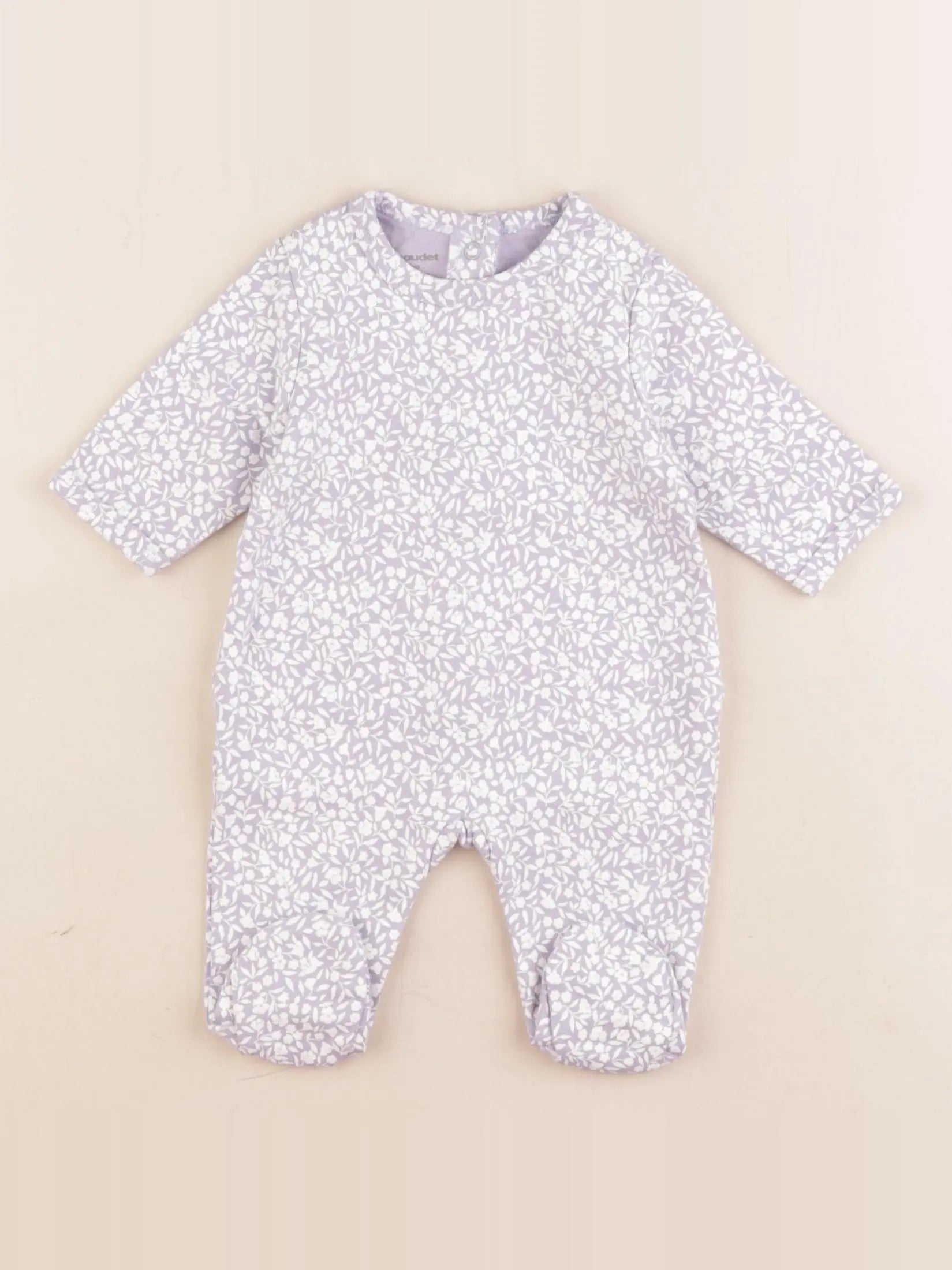 Vertbaudet - pyjama coton violet - 1 mois