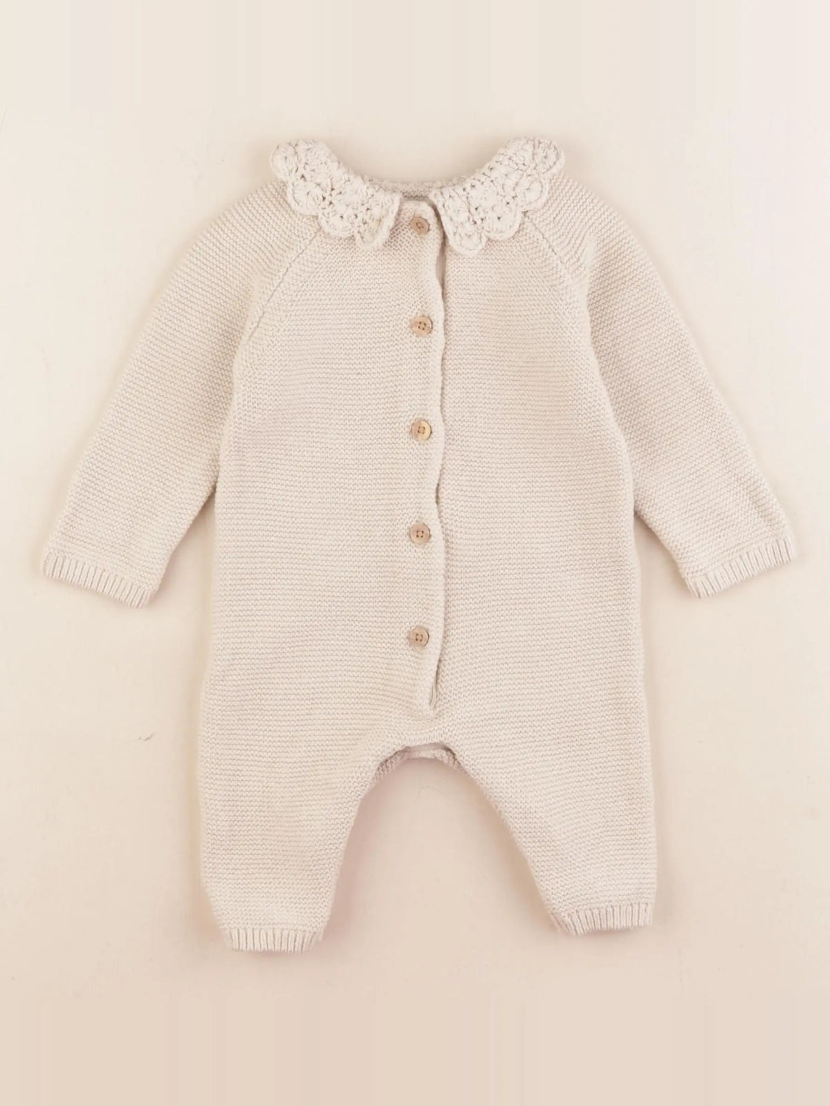 Vertbaudet - combinaison beige - 3 mois