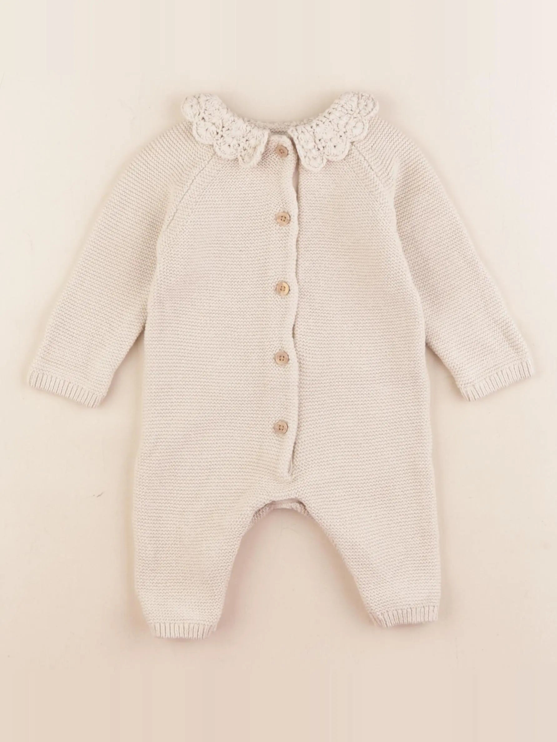 Vertbaudet - combinaison beige - 3 mois