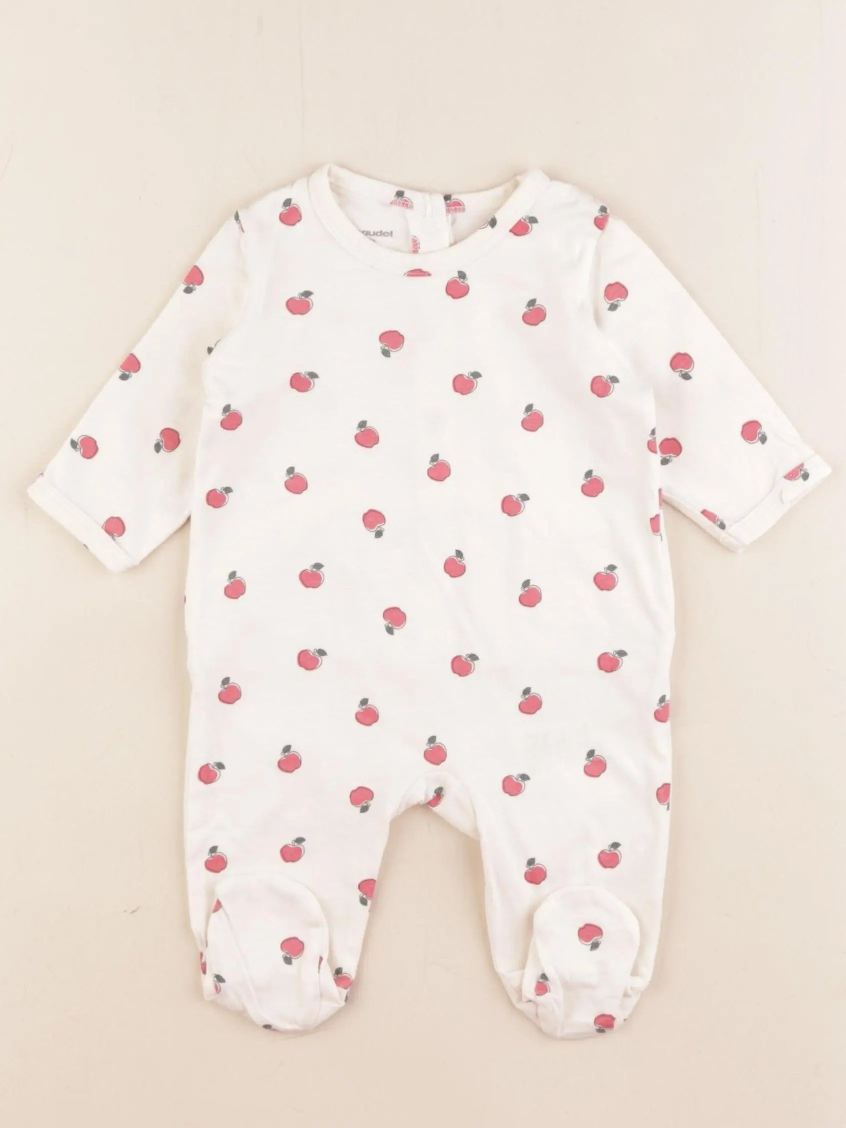 Vertbaudet - pyjama coton beige - 3 mois