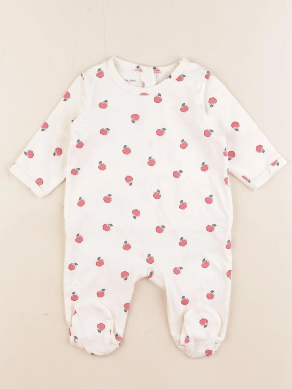 Vertbaudet - pyjama coton beige - 3 mois