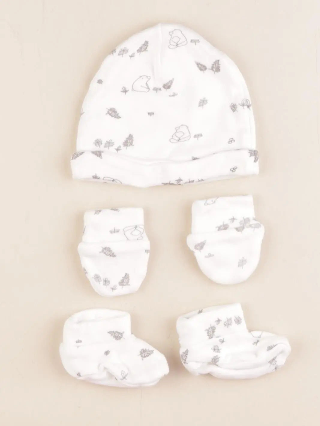 Vertbaudet - ensemble bonnet/moufles/chaussons - 0/1 mois