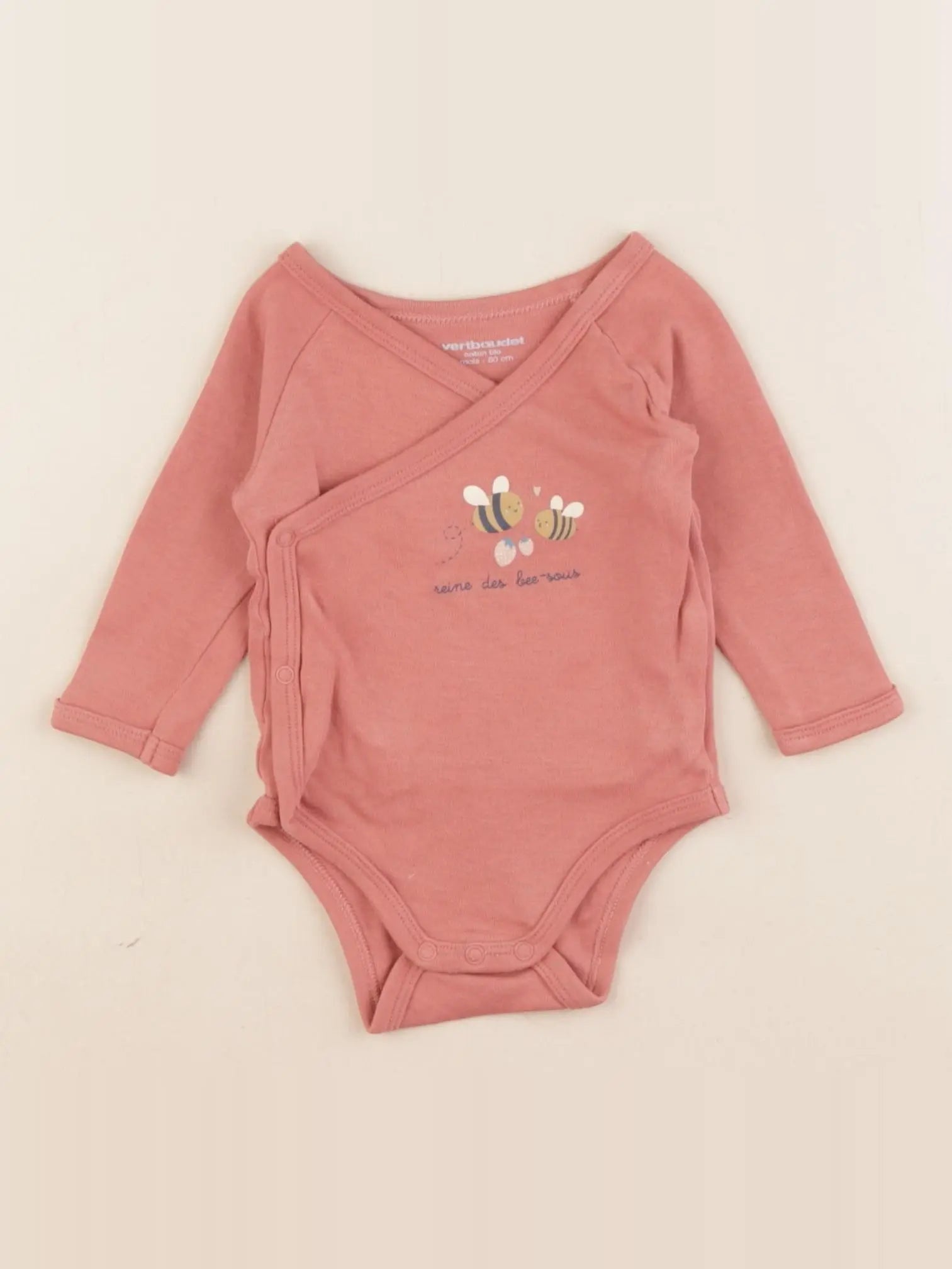 Vertbaudet - body rose - 3 mois