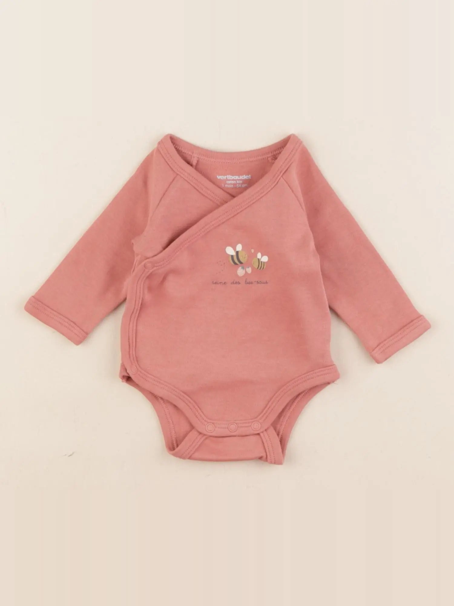 Vertbaudet - body rose - 1 mois