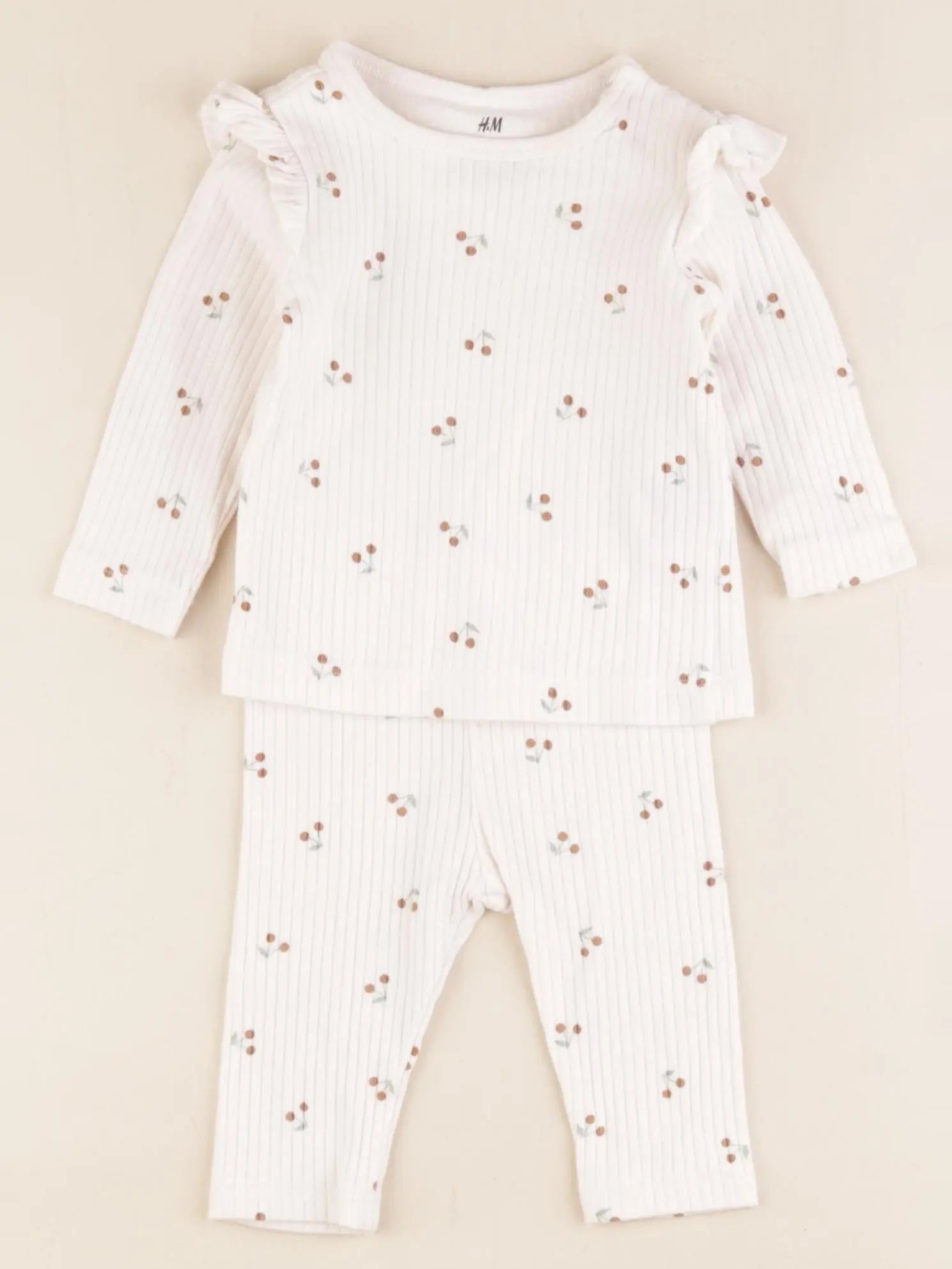 H&M - ensemble beige - 2/4 mois