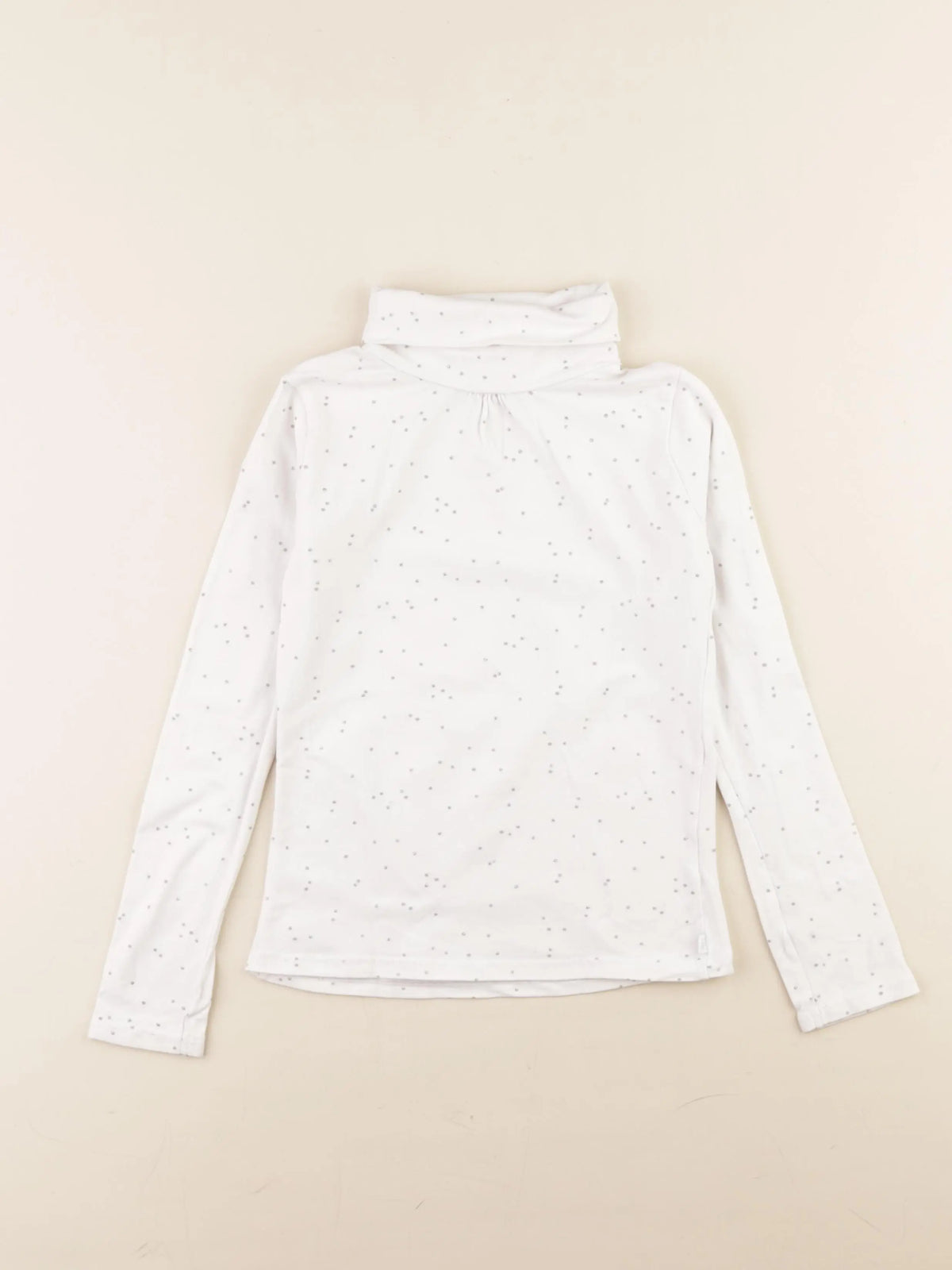 Okaidi - sous-pull blanc, argent - 8 ans