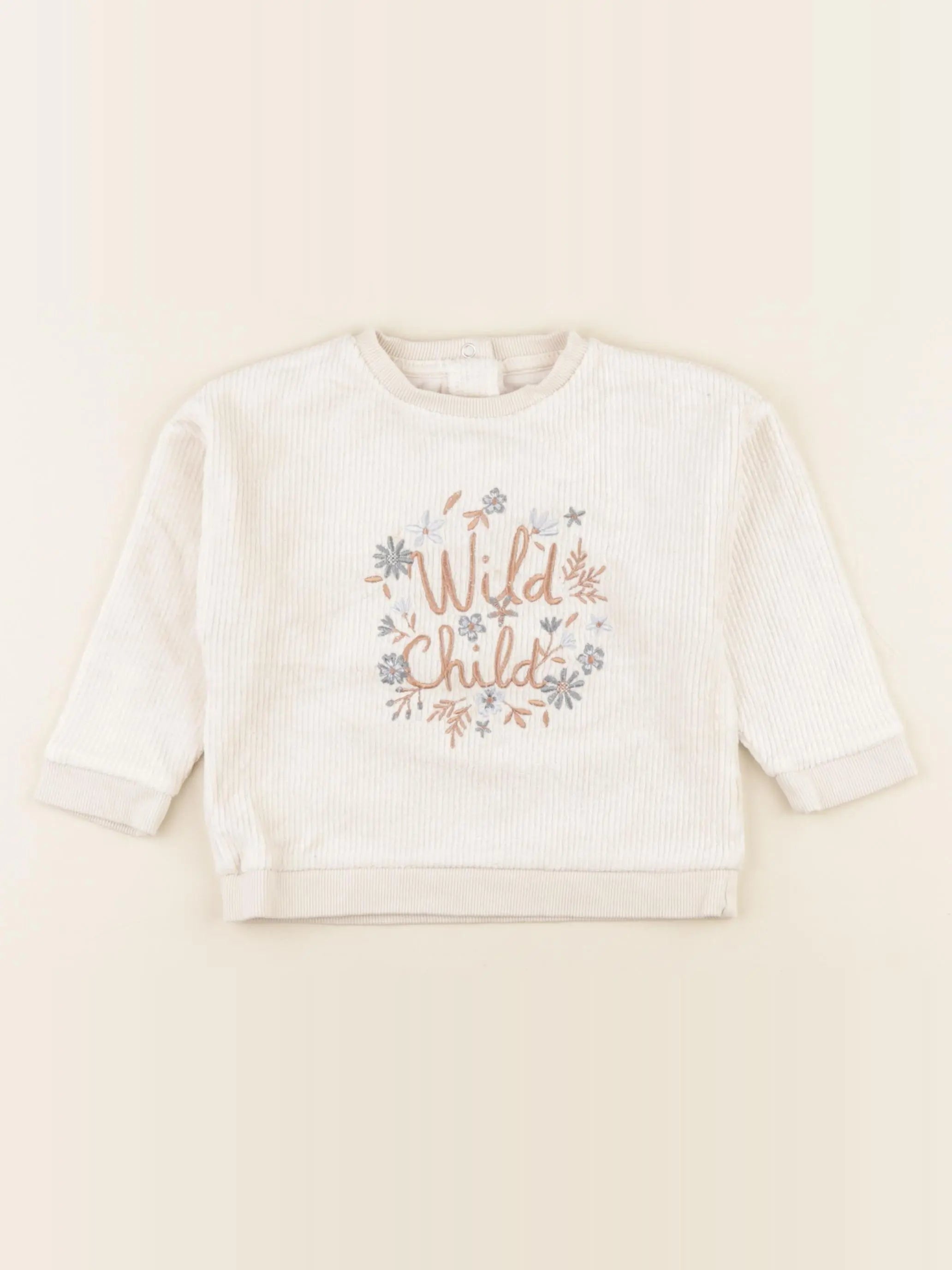 Vertbaudet - sweat velours blanc - 18 mois