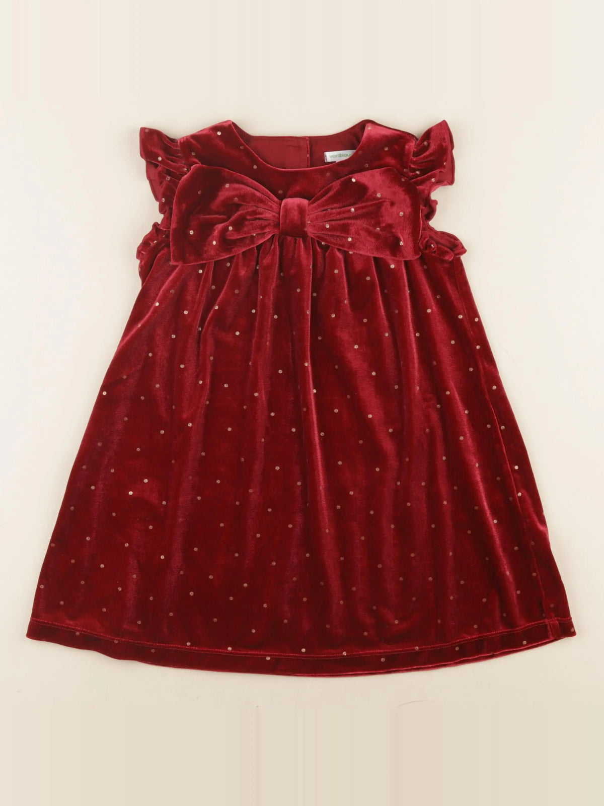 Vertbaudet - robe rouge, or - 4 ans