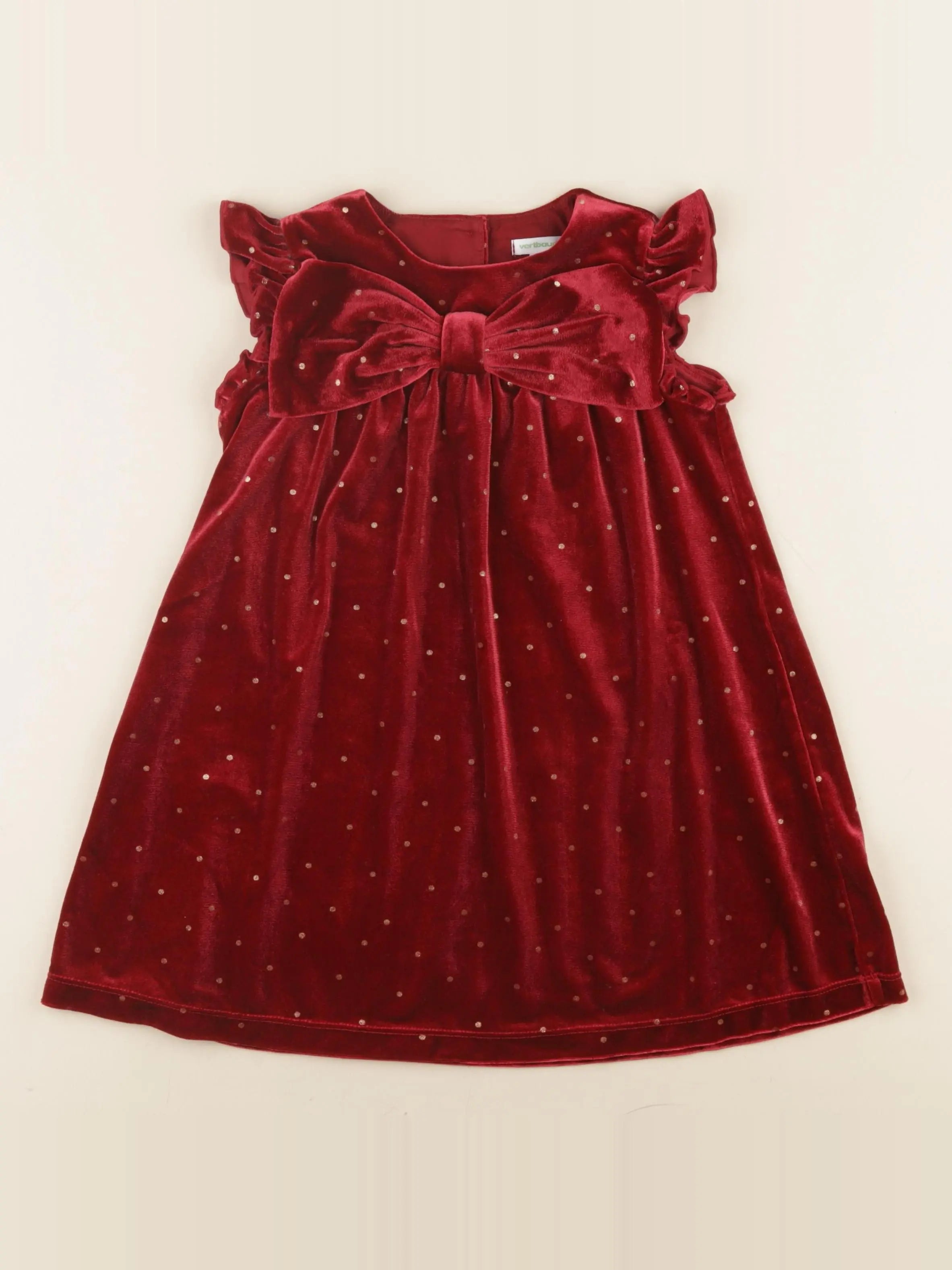 Vertbaudet - robe rouge, or - 4 ans