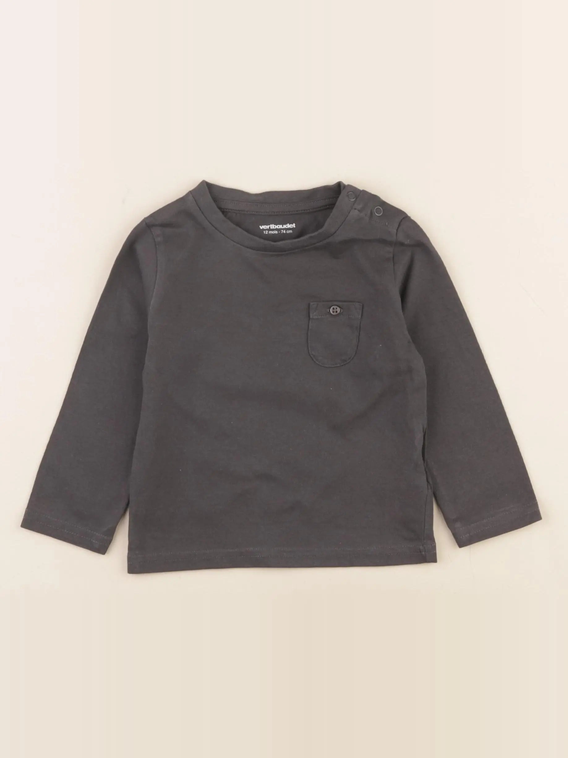 Vertbaudet - tee-shirt gris - 12 mois