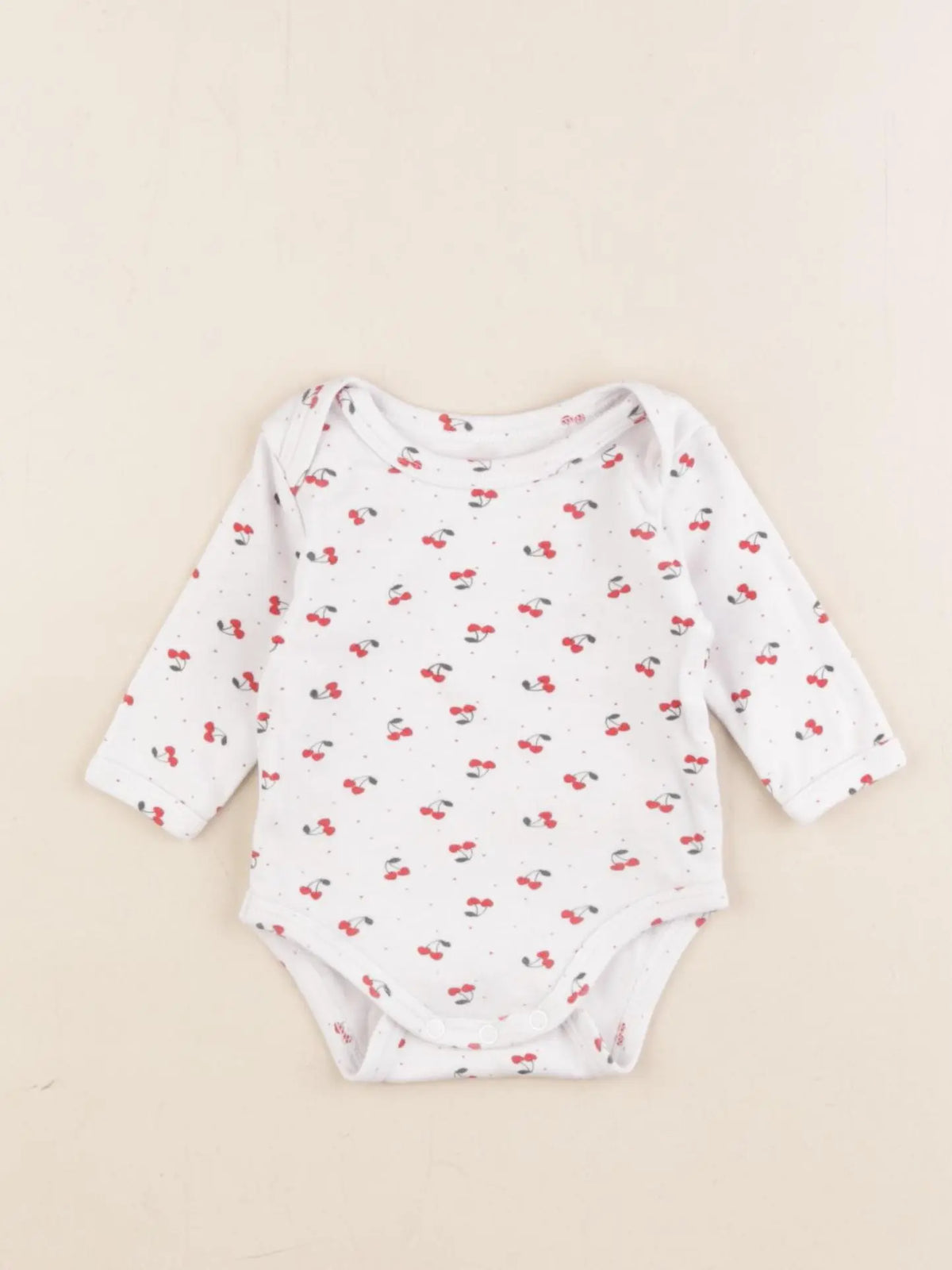 Vertbaudet - body blanc, rouge - 1 mois
