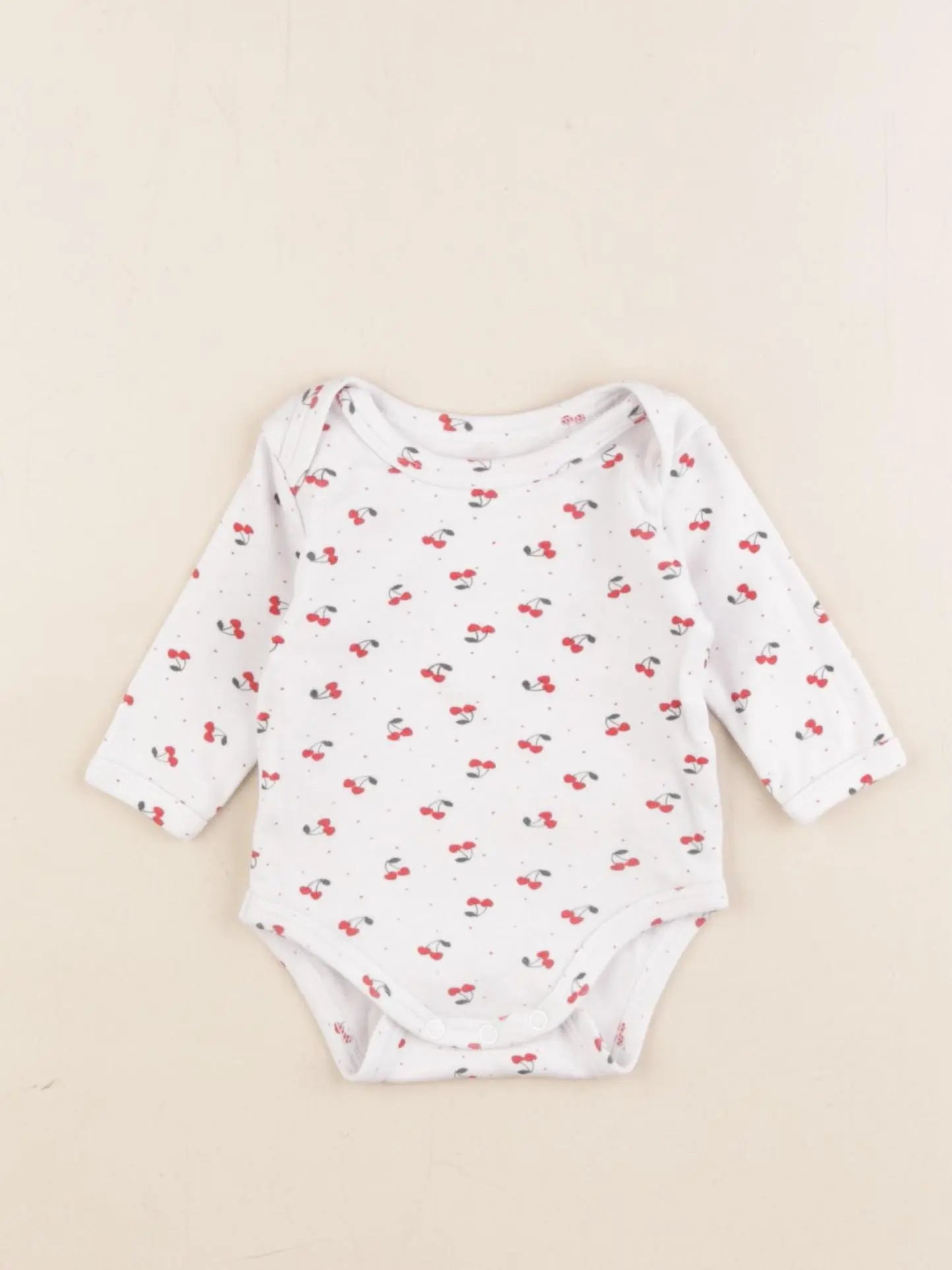 Vertbaudet - body blanc, rouge - 1 mois