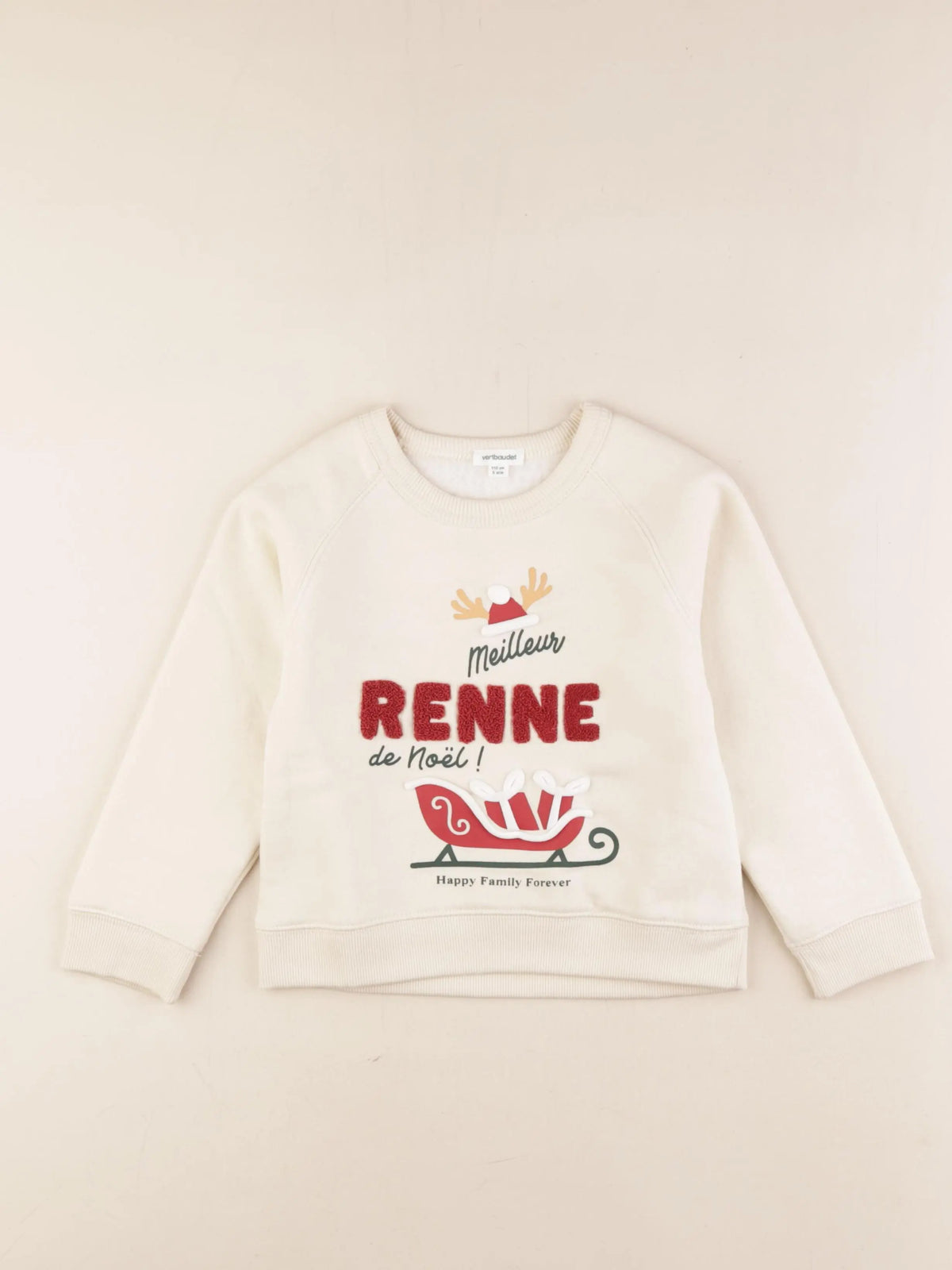 Vertbaudet - sweat beige - 5 ans