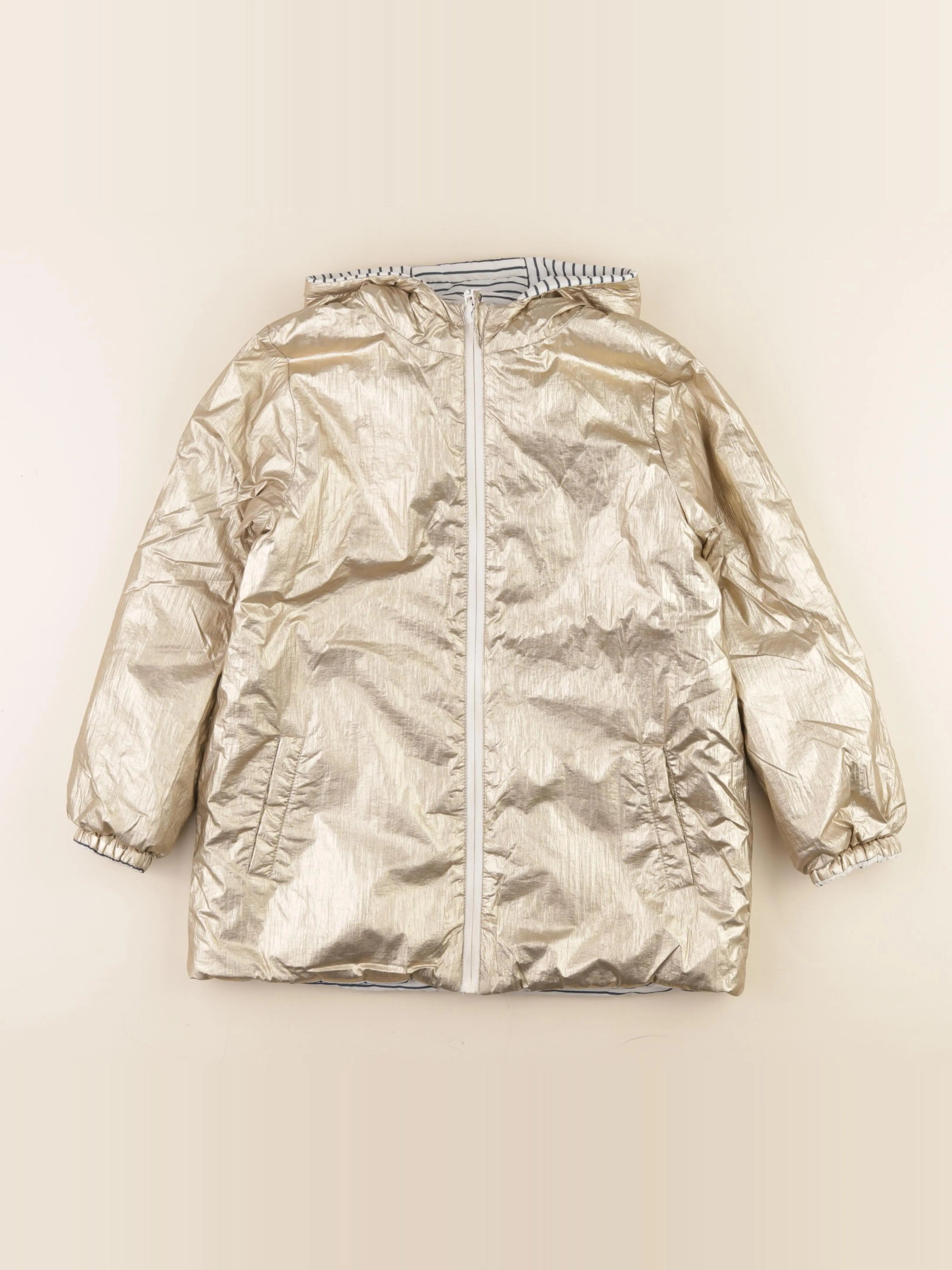 Vertbaudet - imperméable réversible or - 10 ans