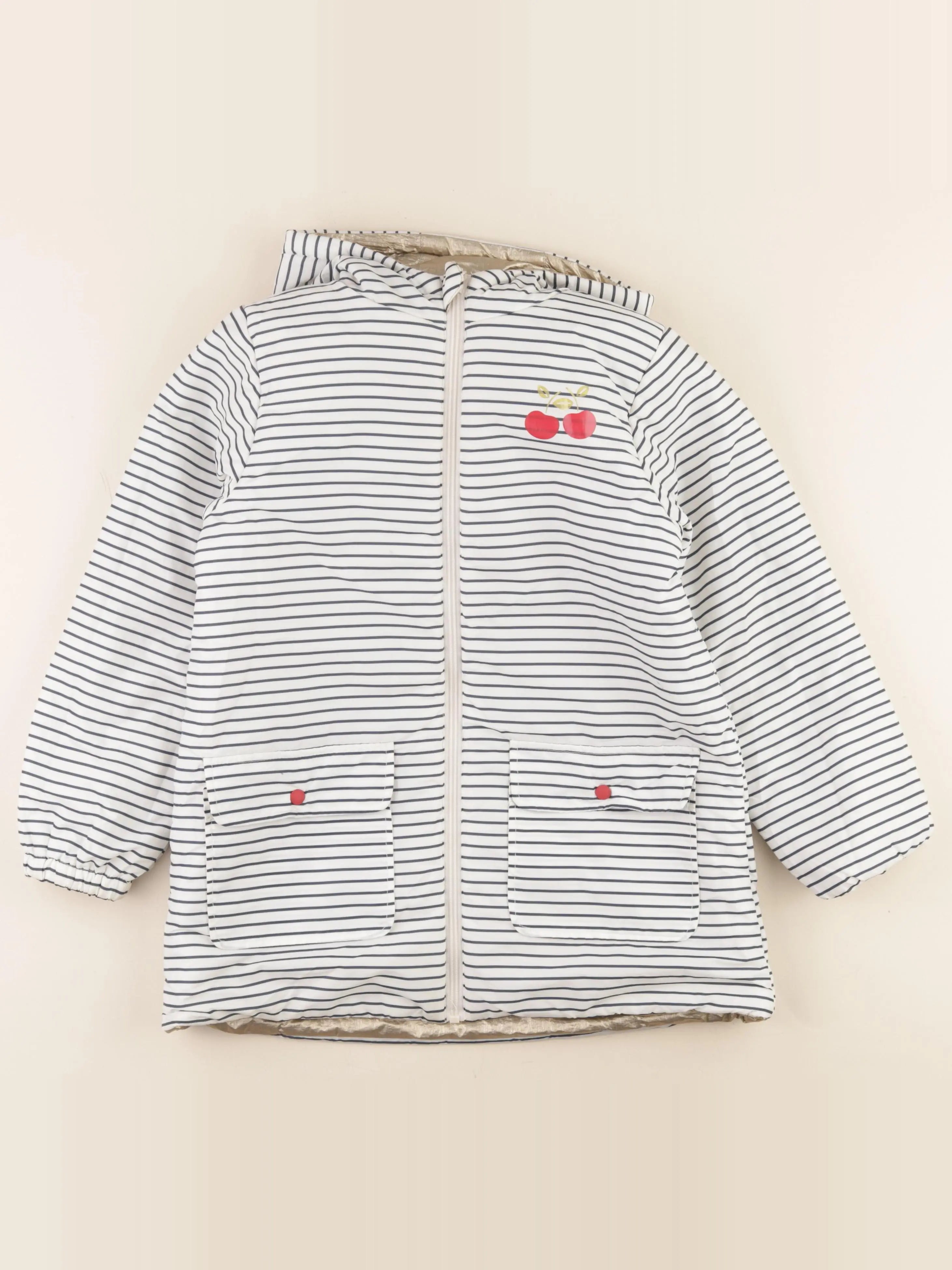 Vertbaudet - imperméable réversible or - 10 ans