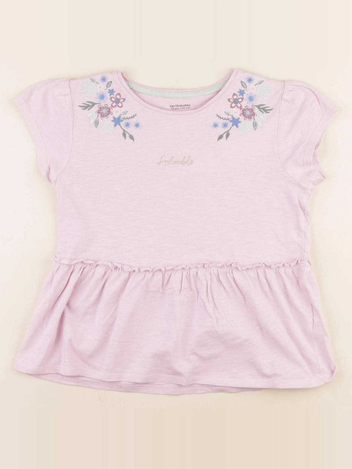 Vertbaudet - tee-shirt rose - 10 ans
