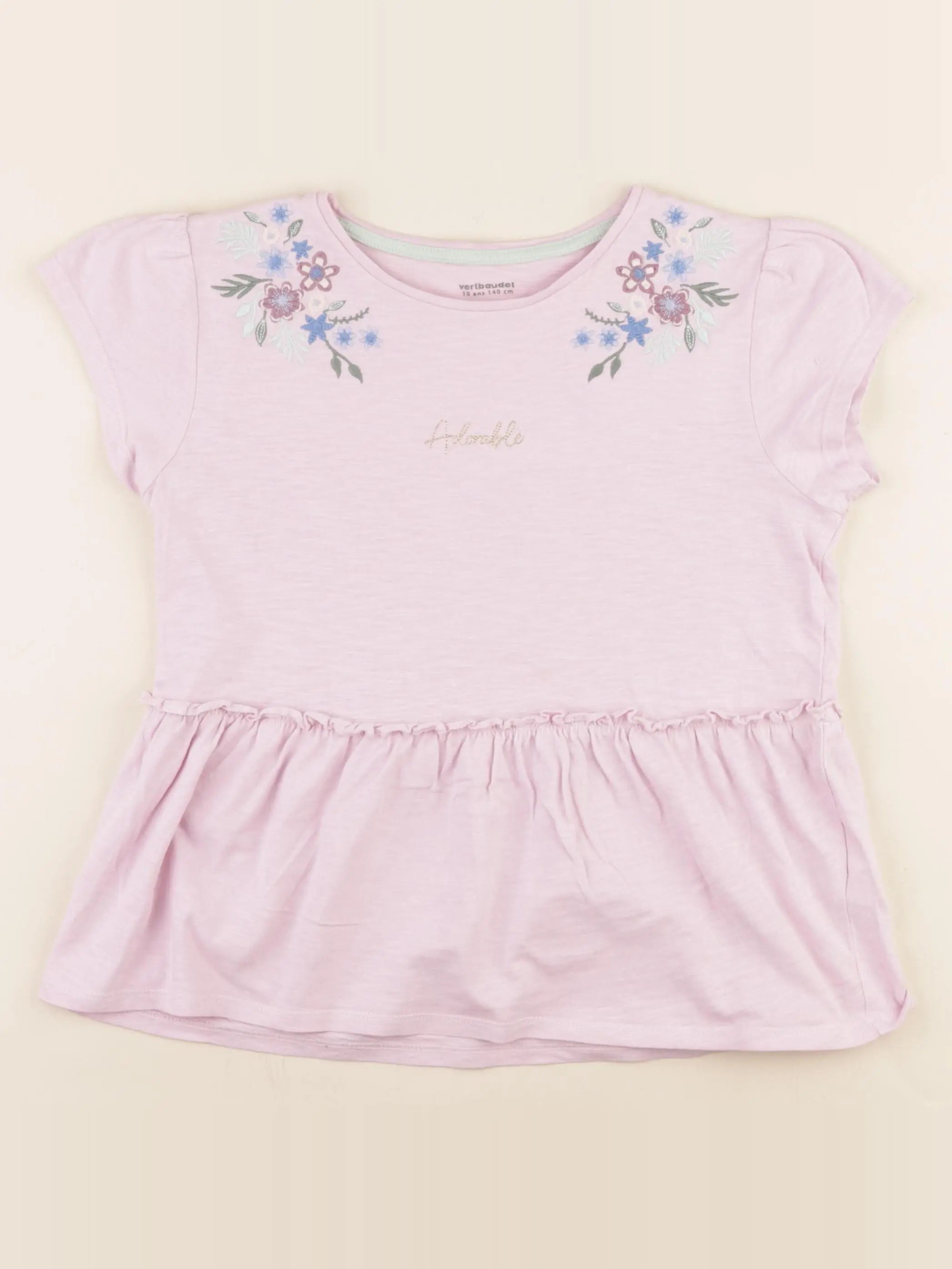 Vertbaudet - tee-shirt rose - 10 ans