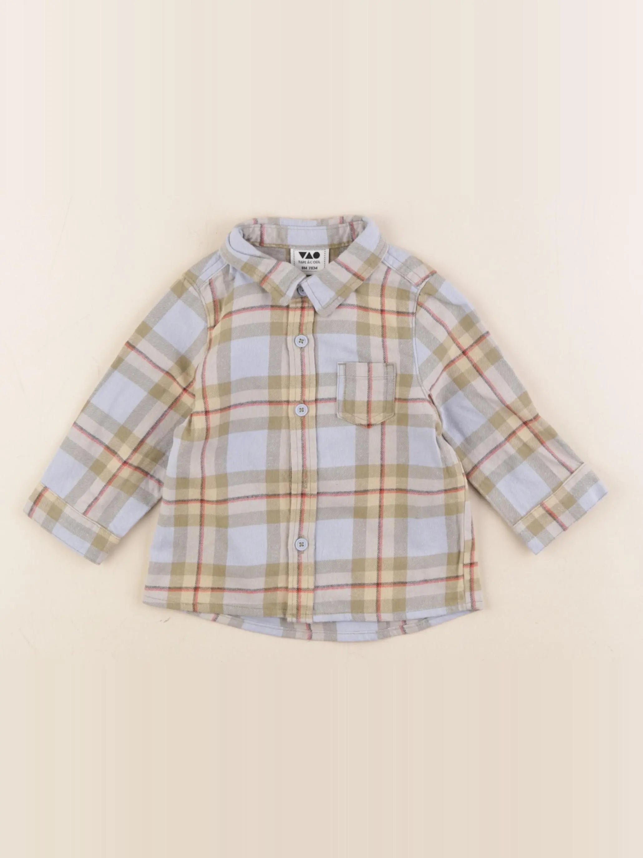 Tape à l'oeil - chemise bleu - 9 mois