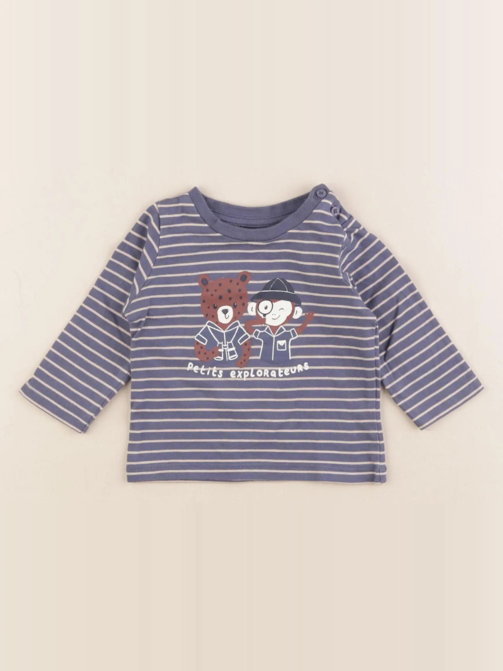 Vertbaudet - tee-shirt bleu - 3 mois