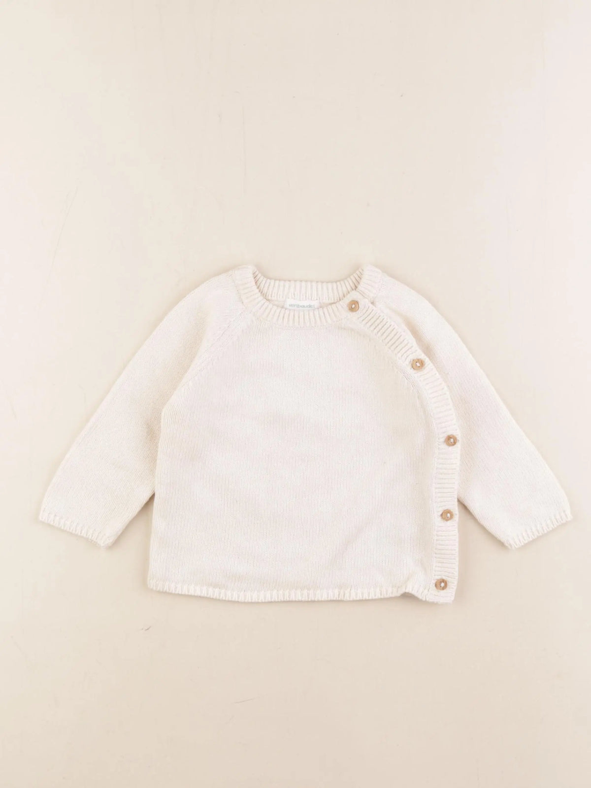 Vertbaudet - gilet beige - 9 mois