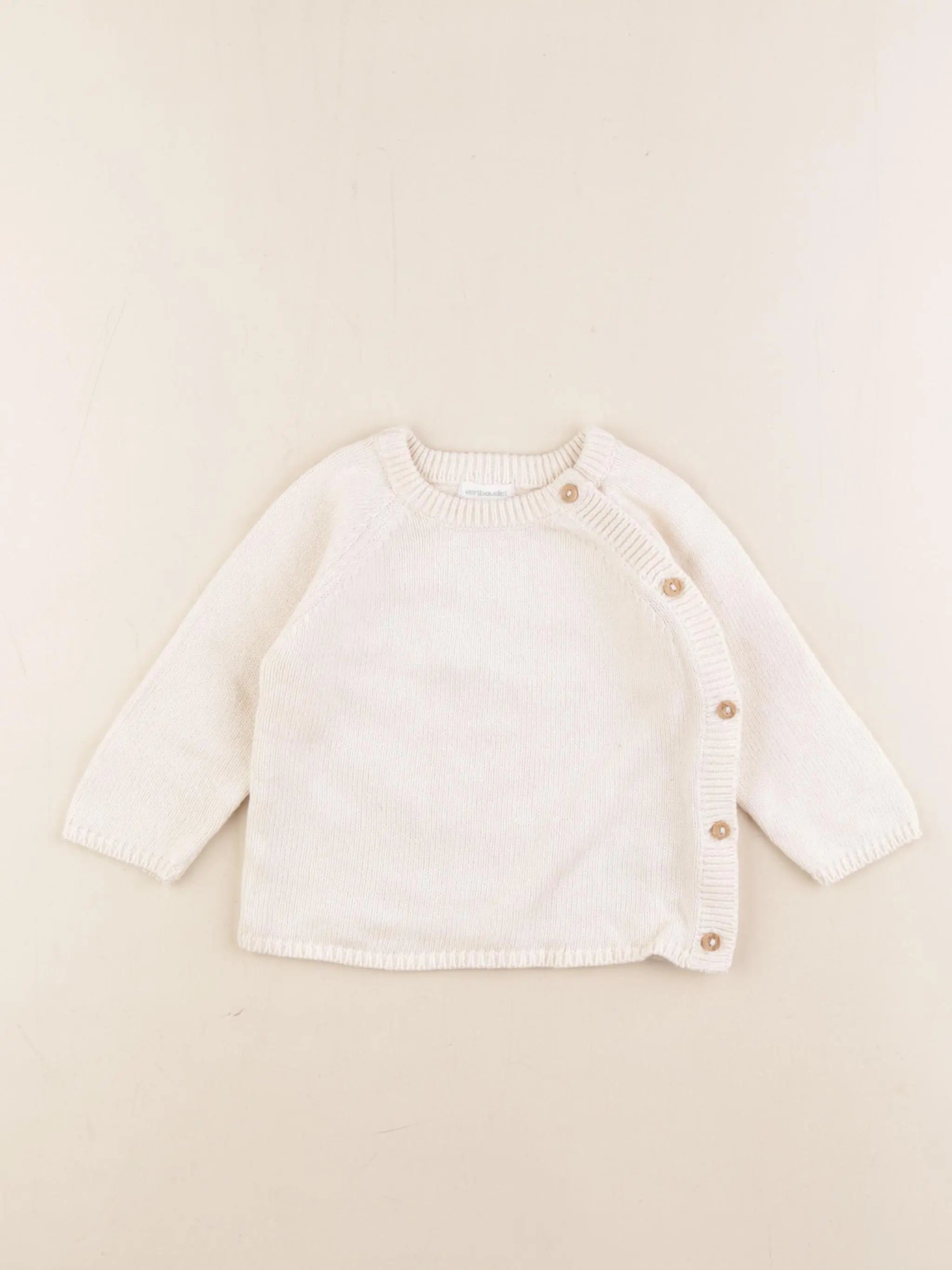 Vertbaudet - gilet beige - 9 mois