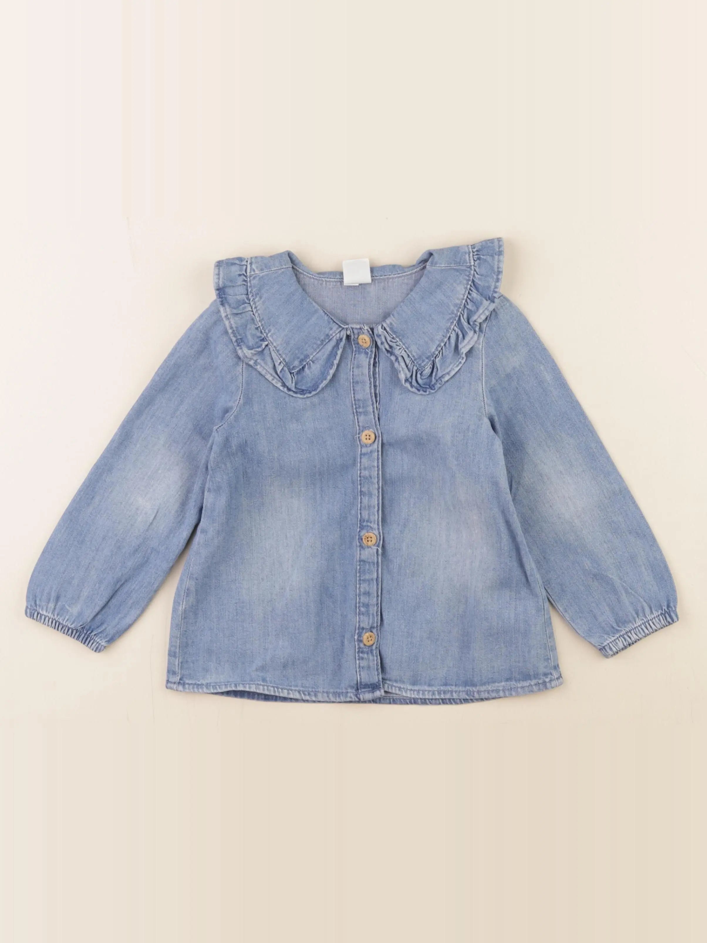 H&M - blouse bleu - 12/18 mois