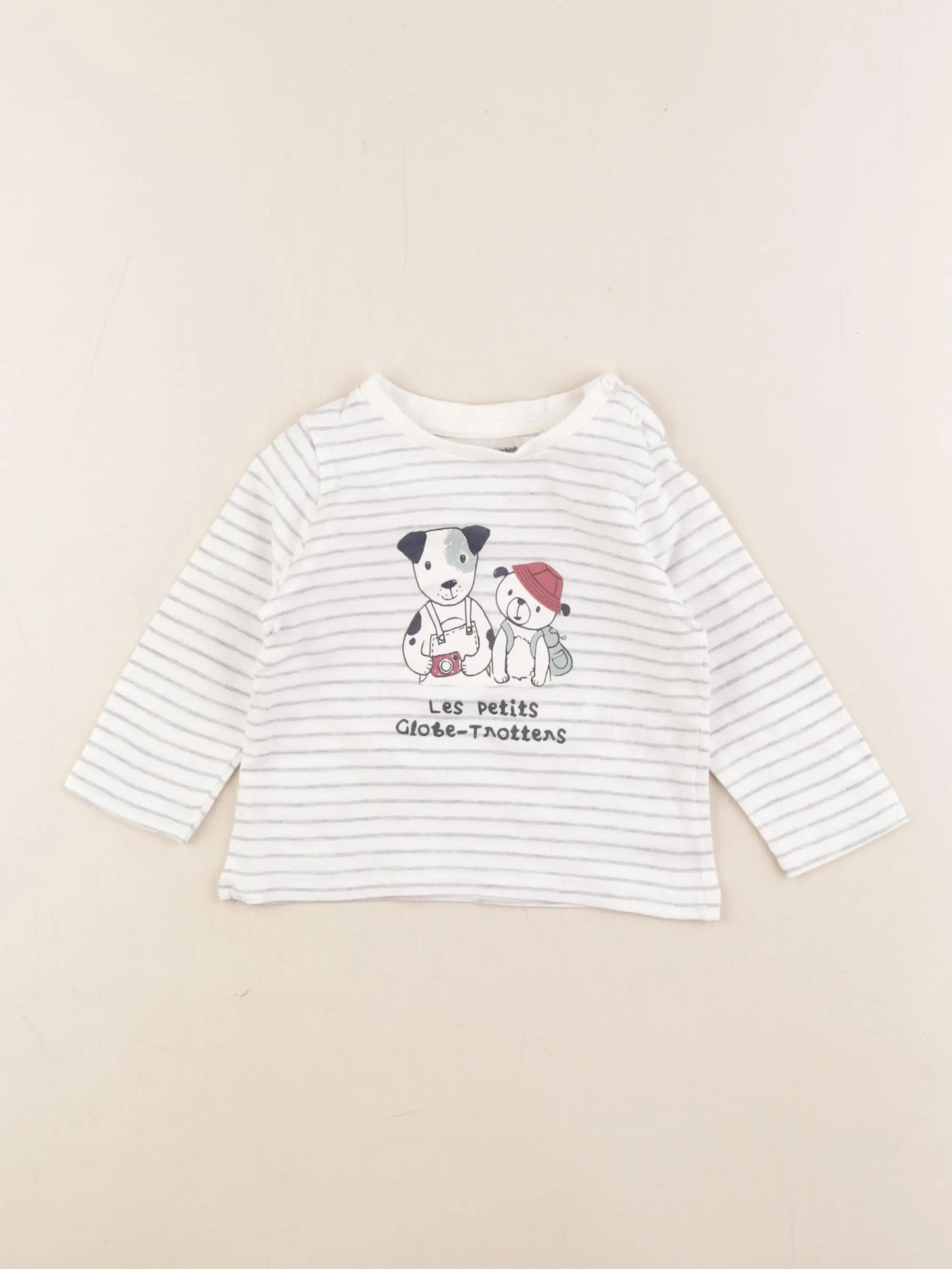 Vertbaudet - tee-shirt blanc - 9 mois