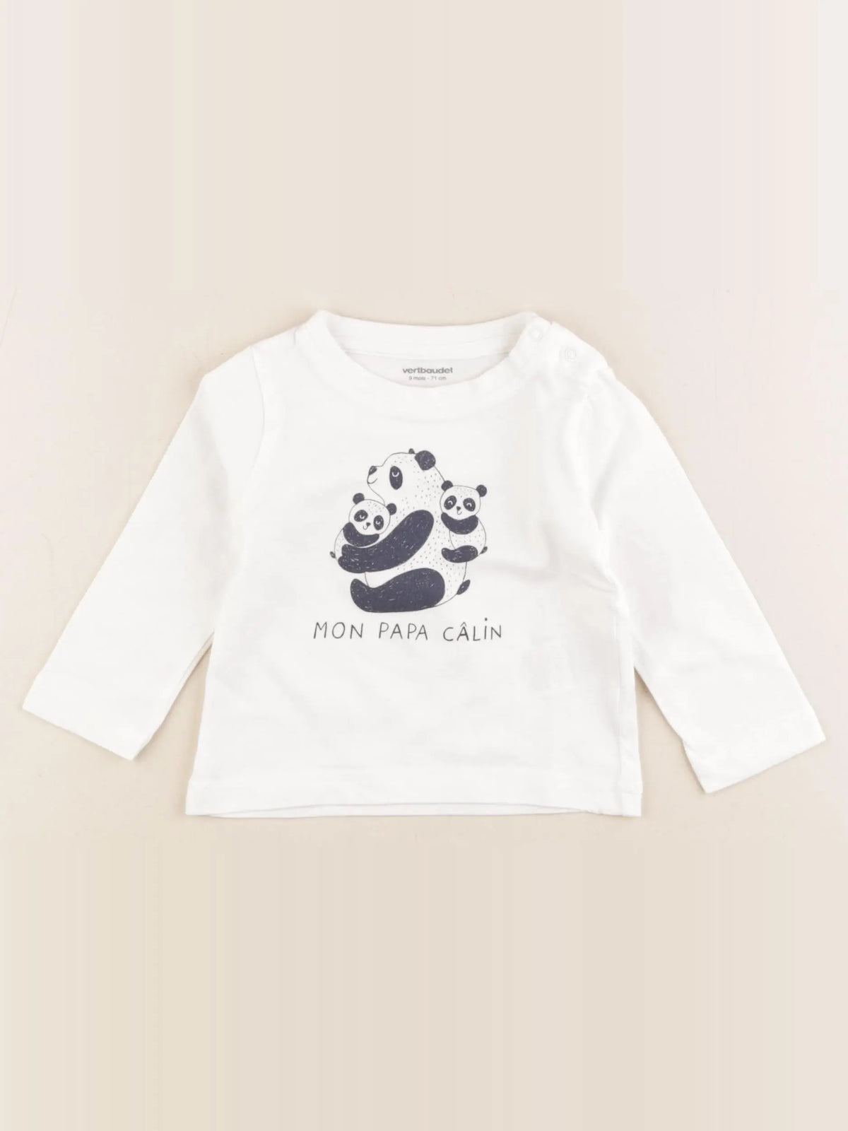 Vertbaudet - tee-shirt blanc - 9 mois