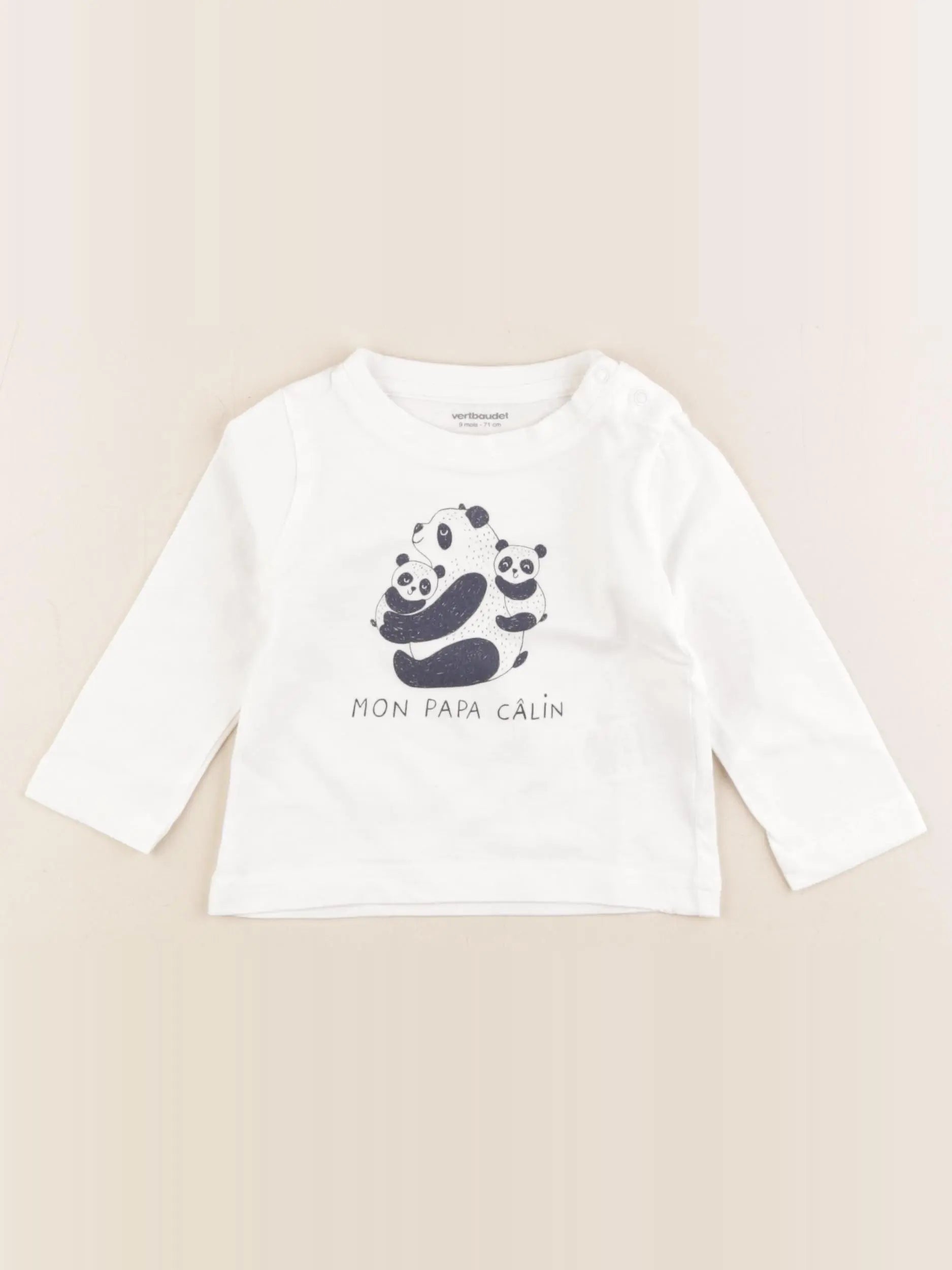 Vertbaudet - tee-shirt blanc - 9 mois