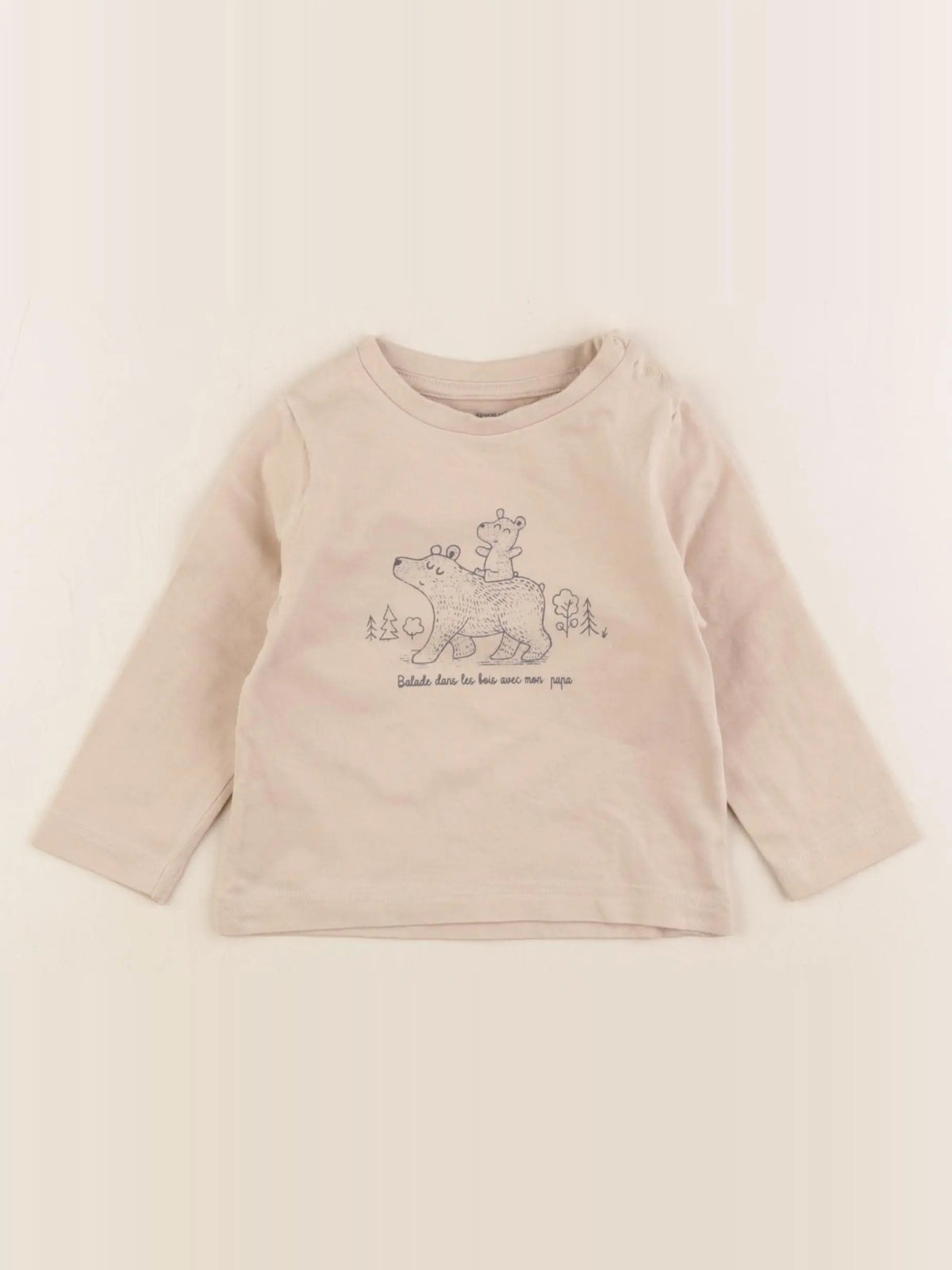 Vertbaudet - tee-shirt beige - 9 mois
