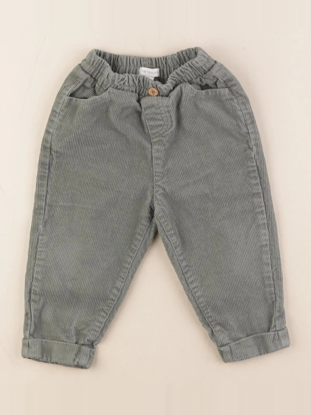 Vertbaudet - pantalon vert - 18 mois