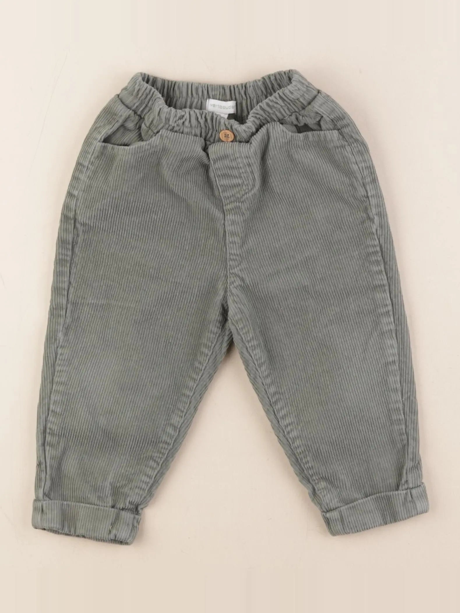 Vertbaudet - pantalon vert - 18 mois
