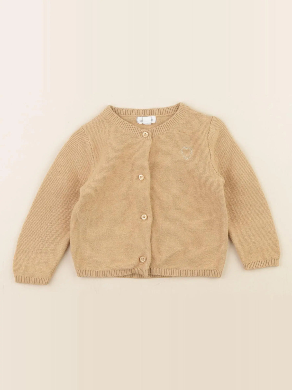 Vertbaudet - gilet marron, or - 6 mois