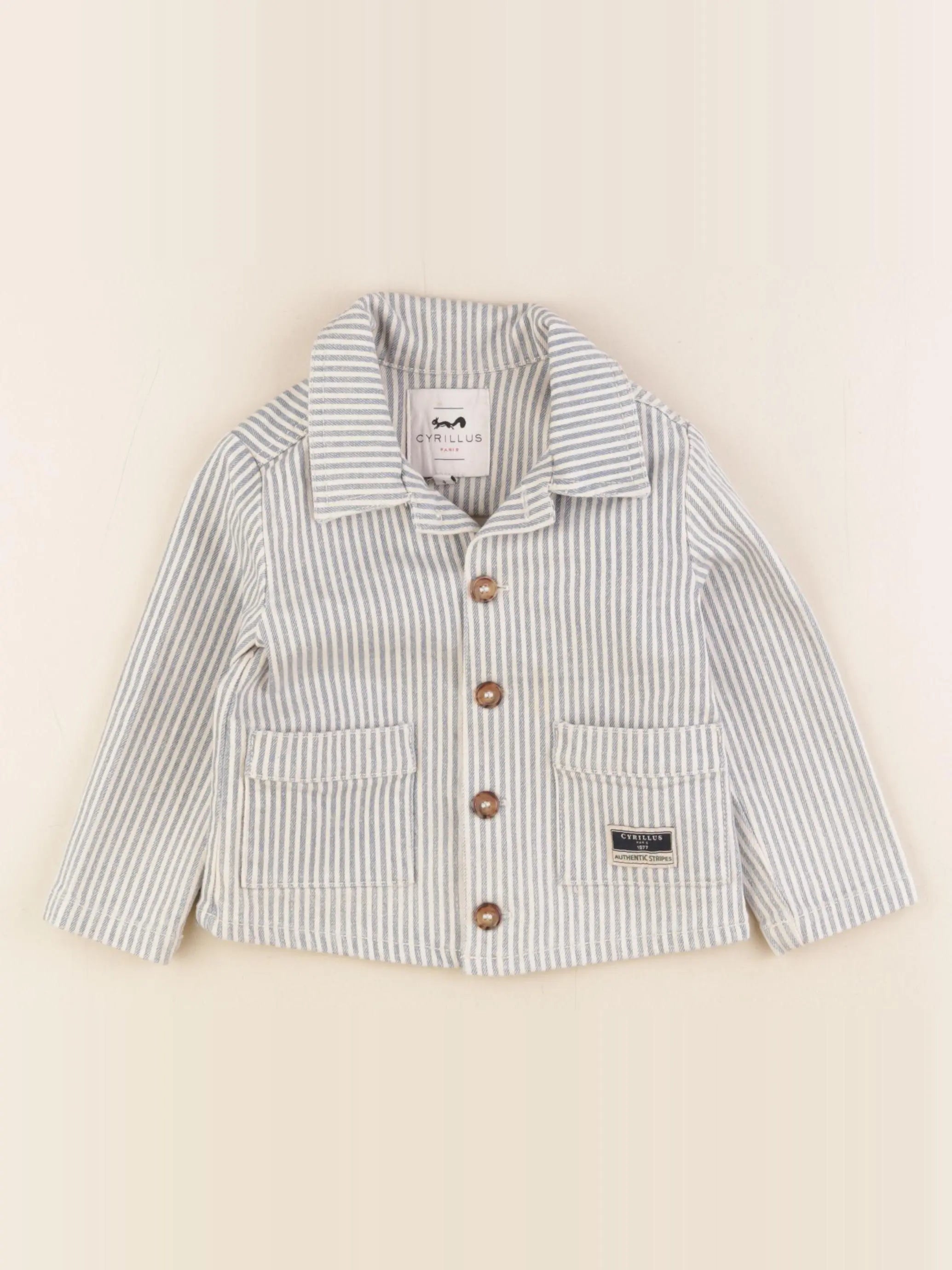 Cyrillus - veste bleu, blanc - 24 mois