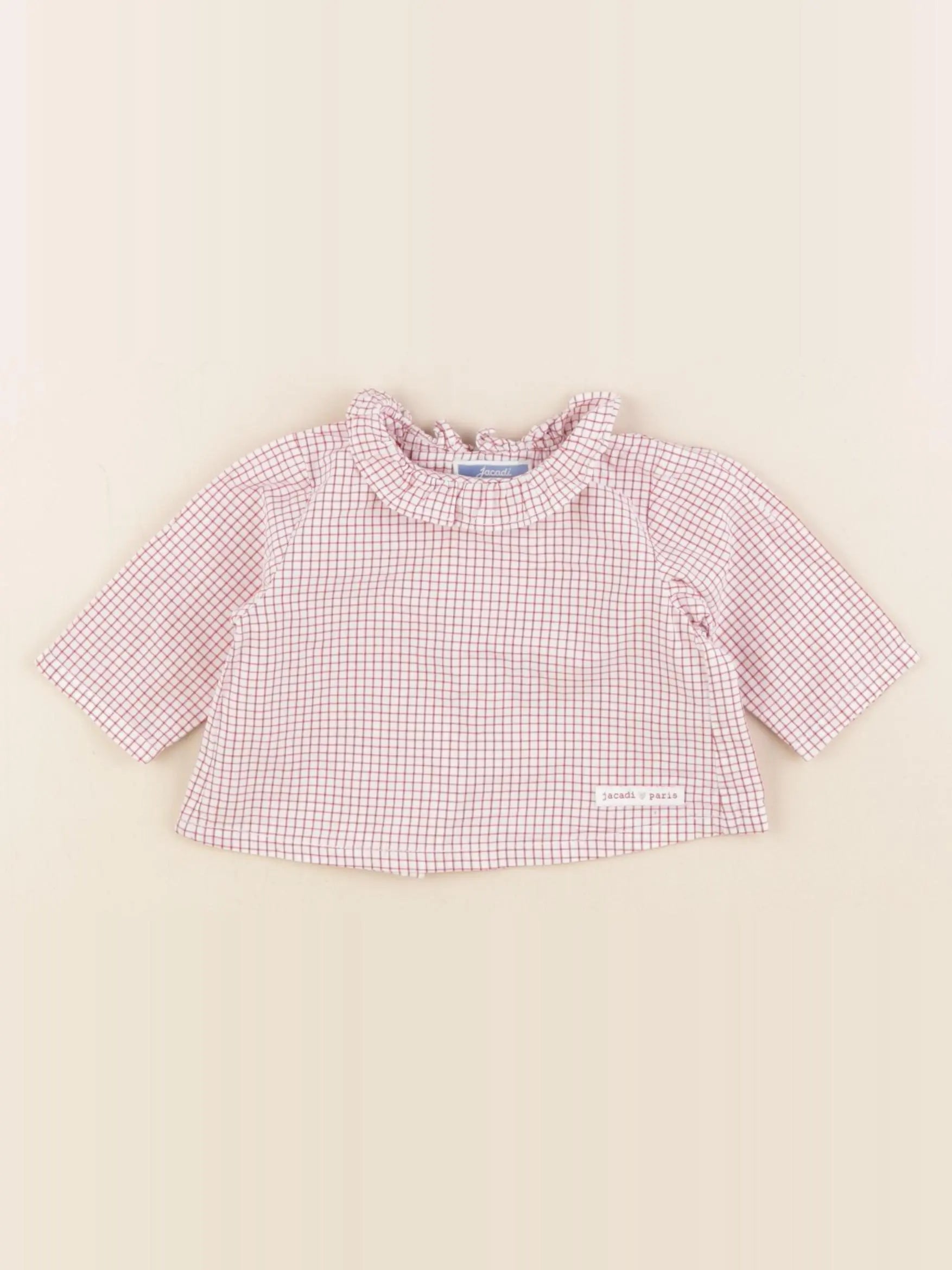 Jacadi - blouse rouge, blanc - 1 mois
