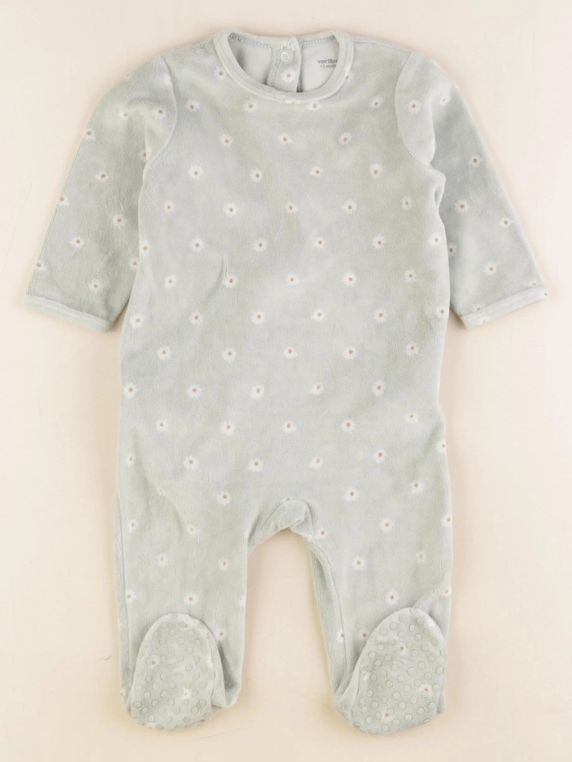 Vertbaudet - pyjama velours vert - 12 mois