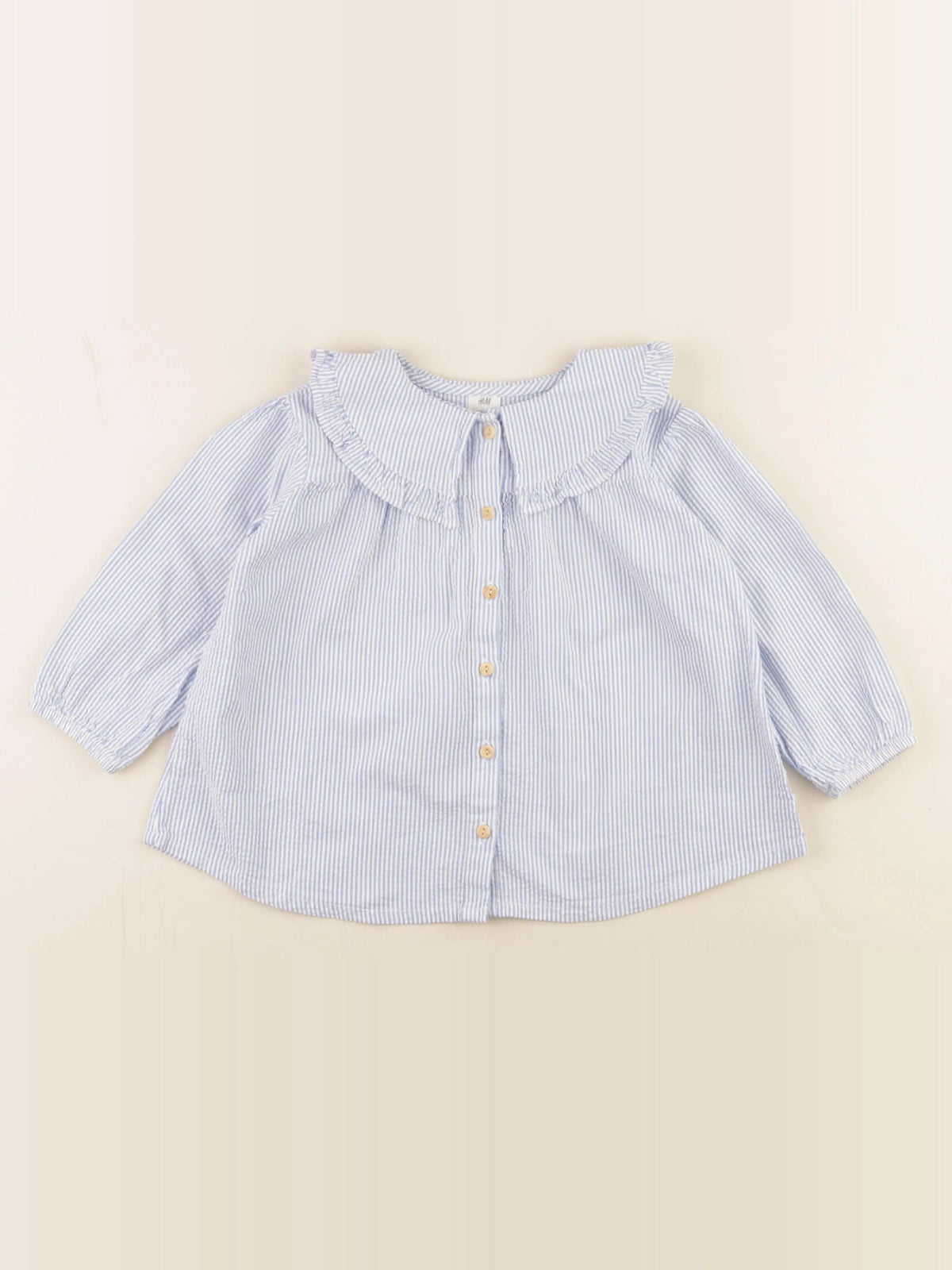 H&M - blouse blanc, bleu - 18/24 mois