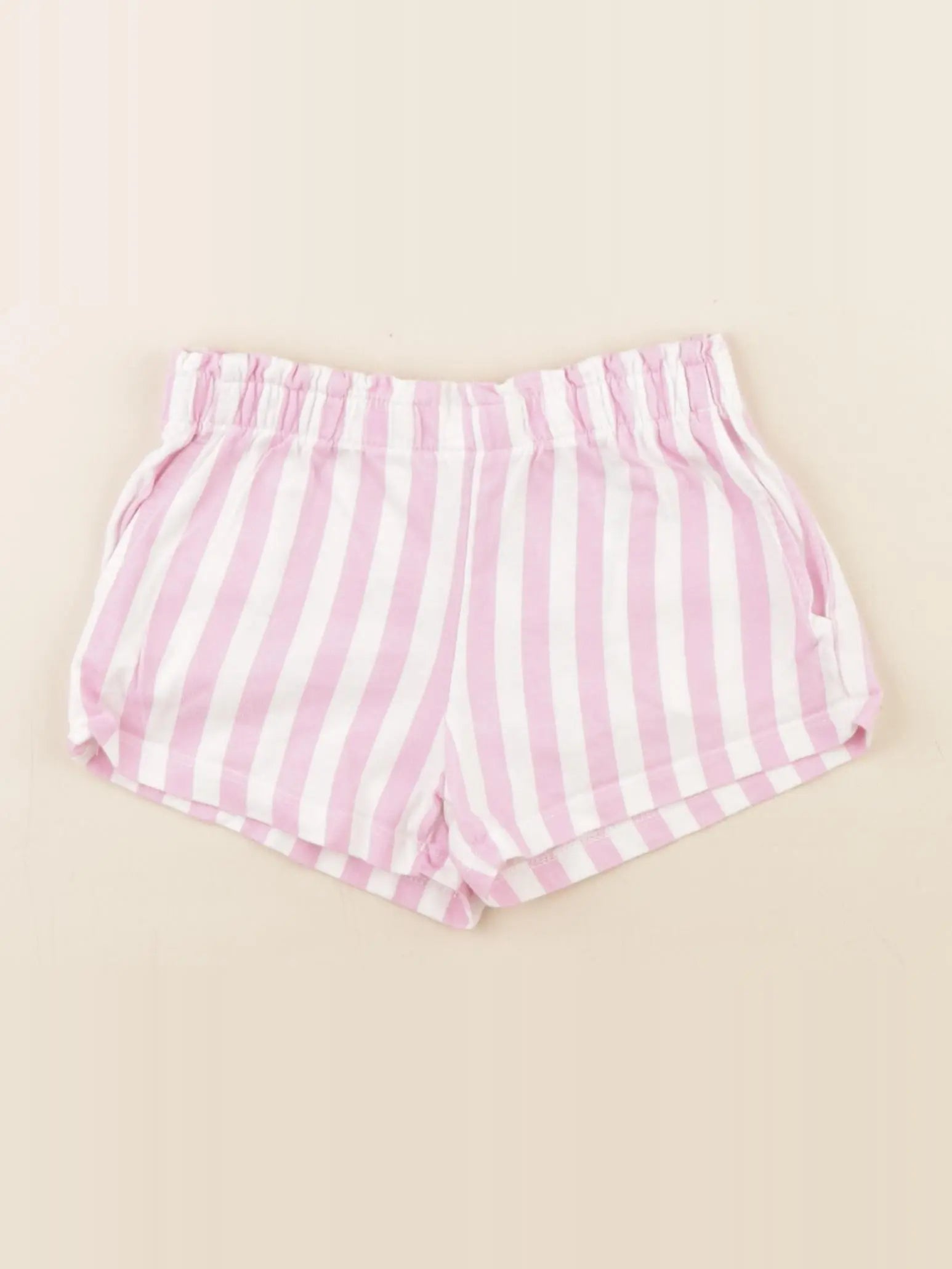 H&M - short blanc, rose - 18/24 mois