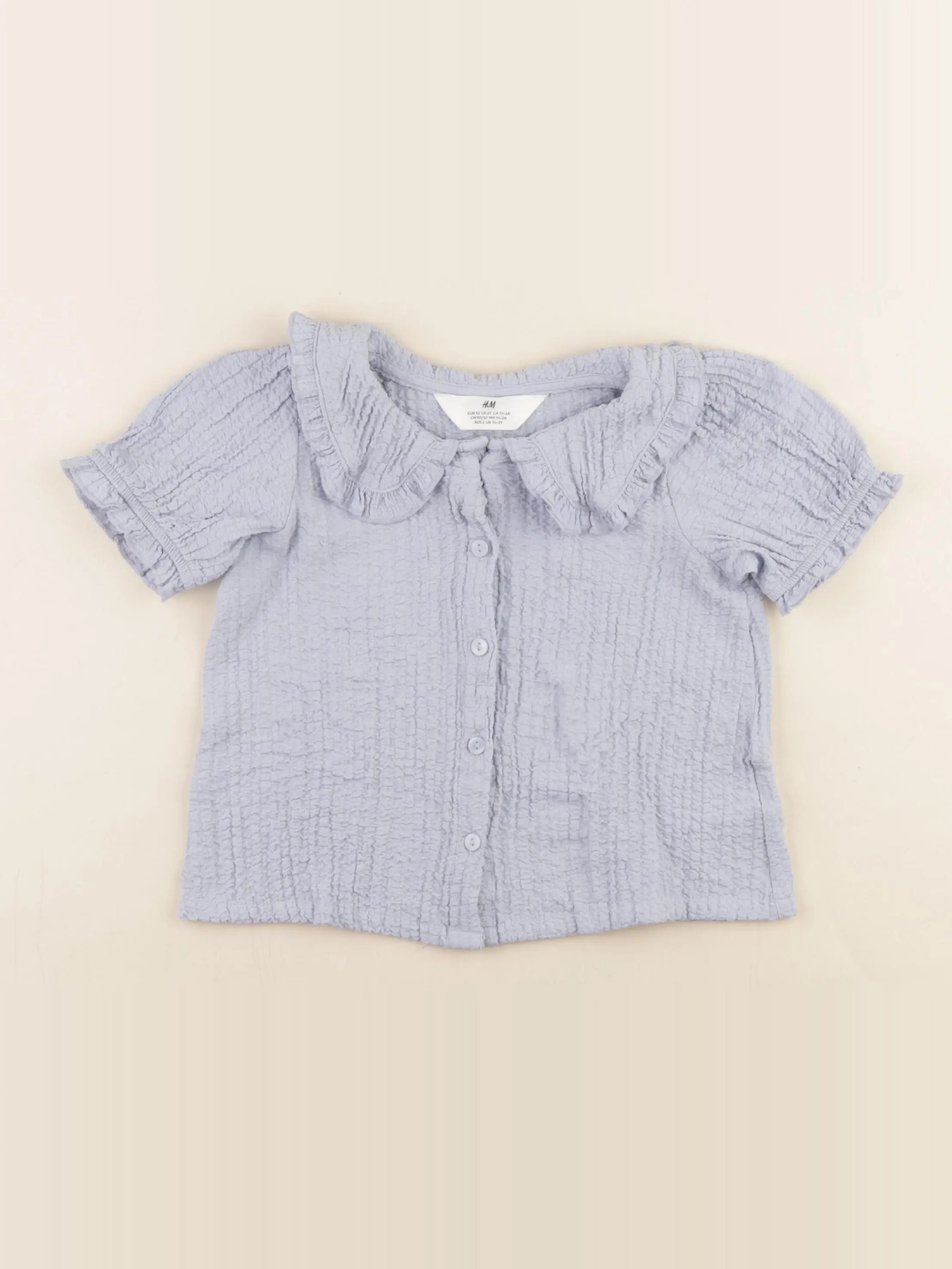 H&M - blouse bleu - 18/24 mois