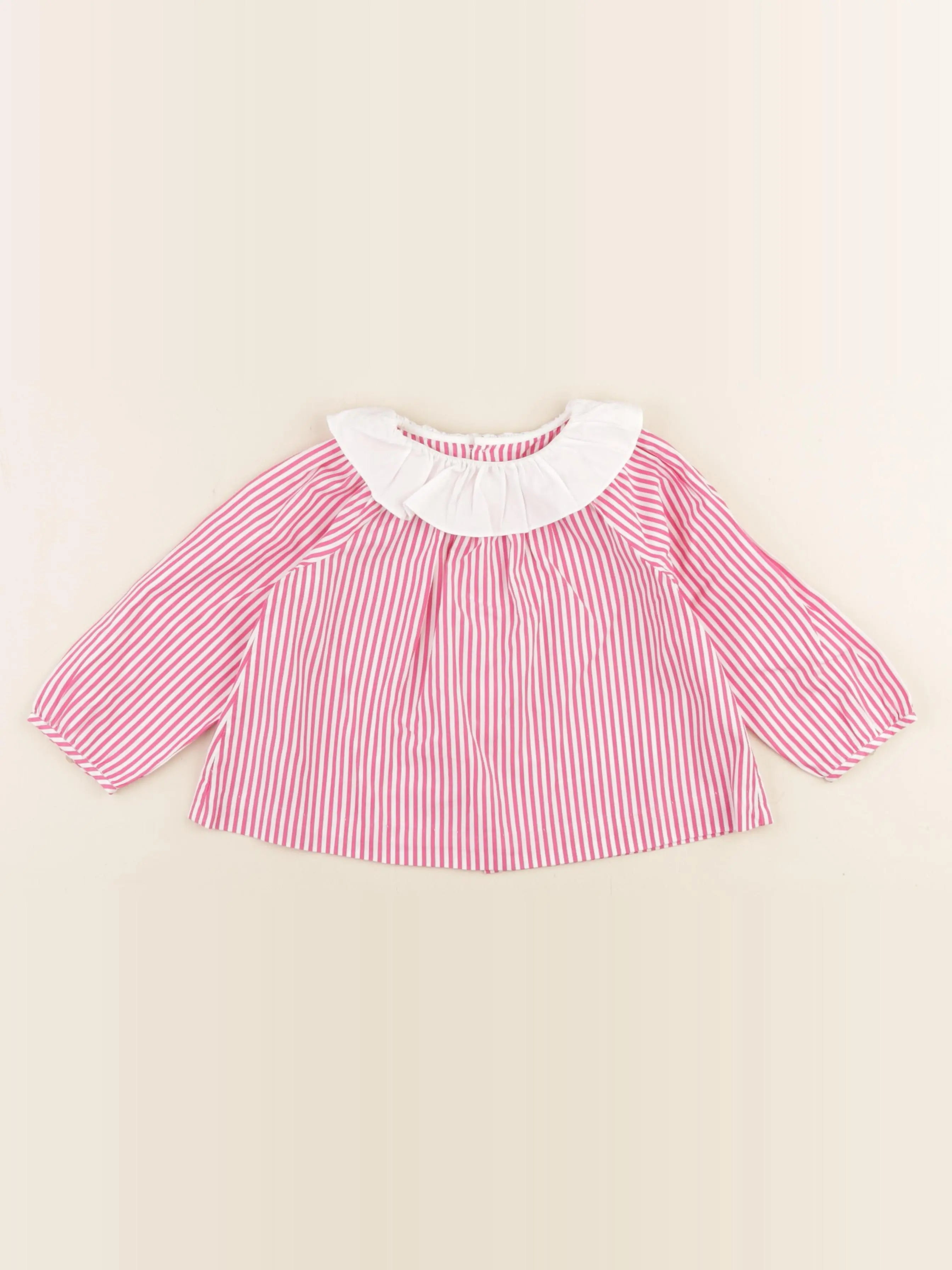 Jacadi - blouse blanc, rose - 24 mois
