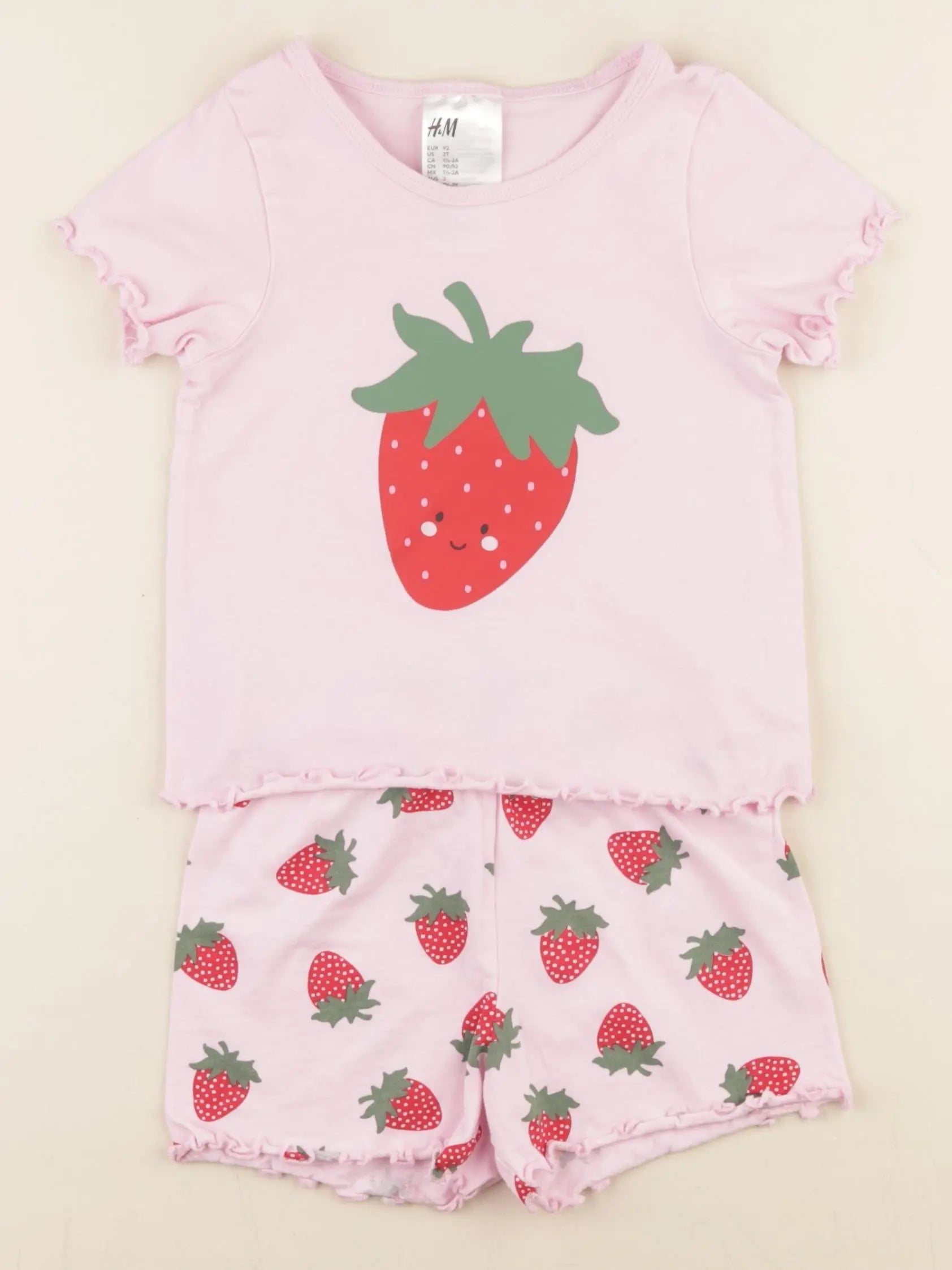 H&M - pyjama coton rose, rouge - 18/24 mois