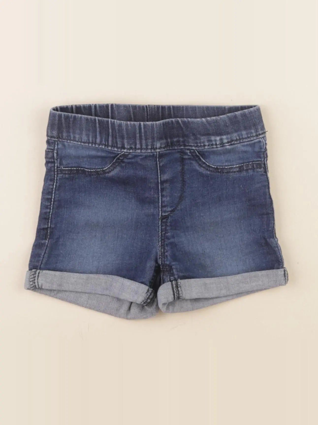 H&M - short bleu - 18/24 mois