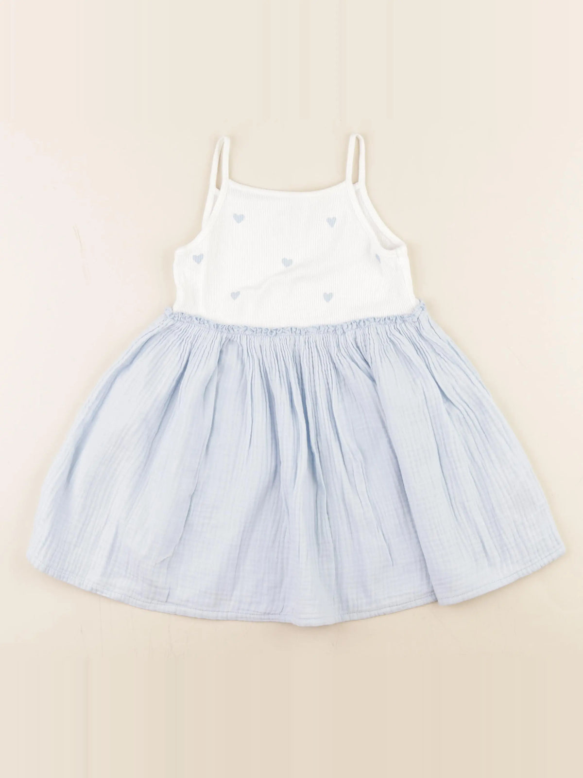 H&M - robe bleu, blanc - 18/24 mois
