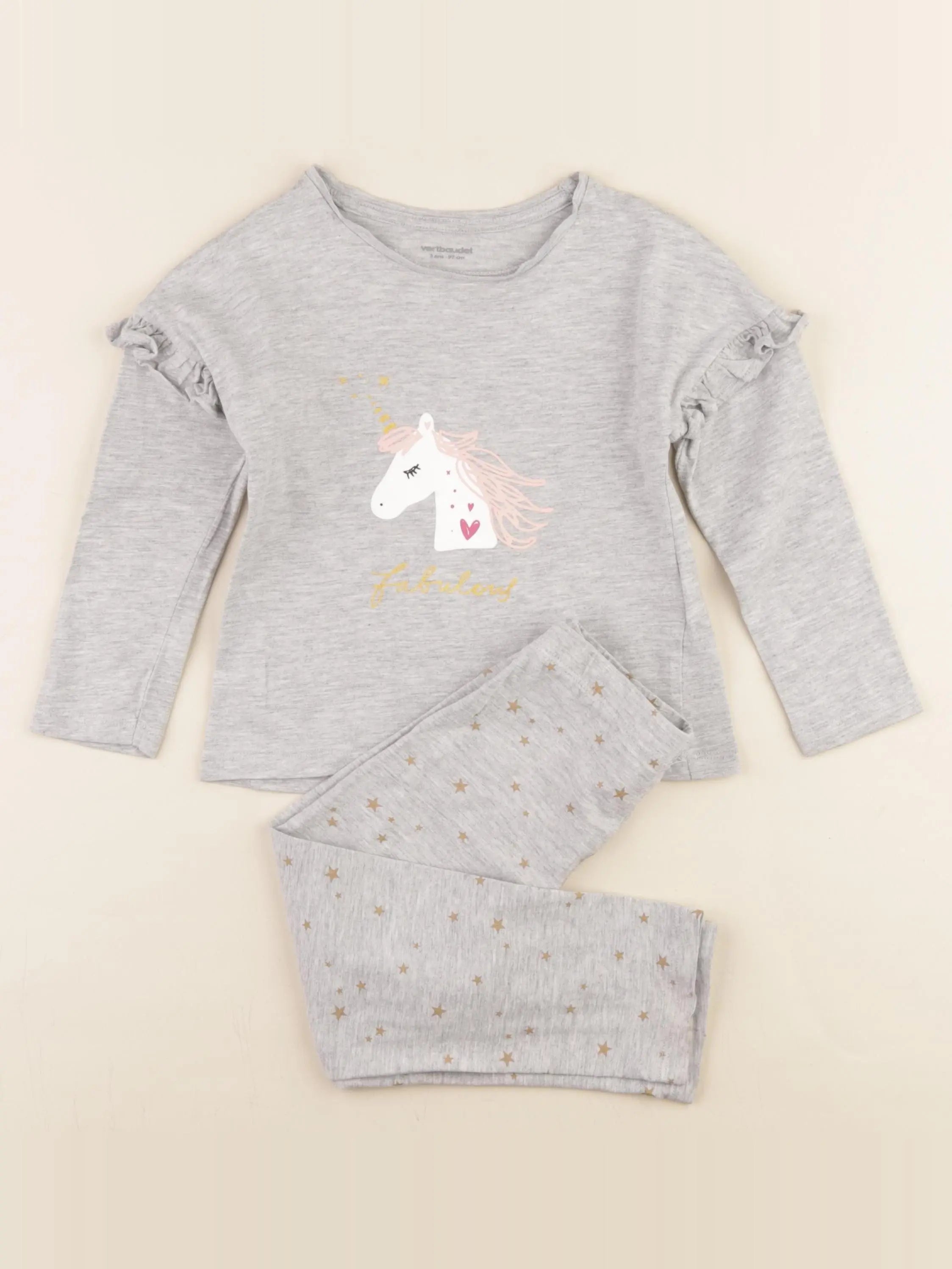 Vertbaudet - pyjama coton gris - 3 ans