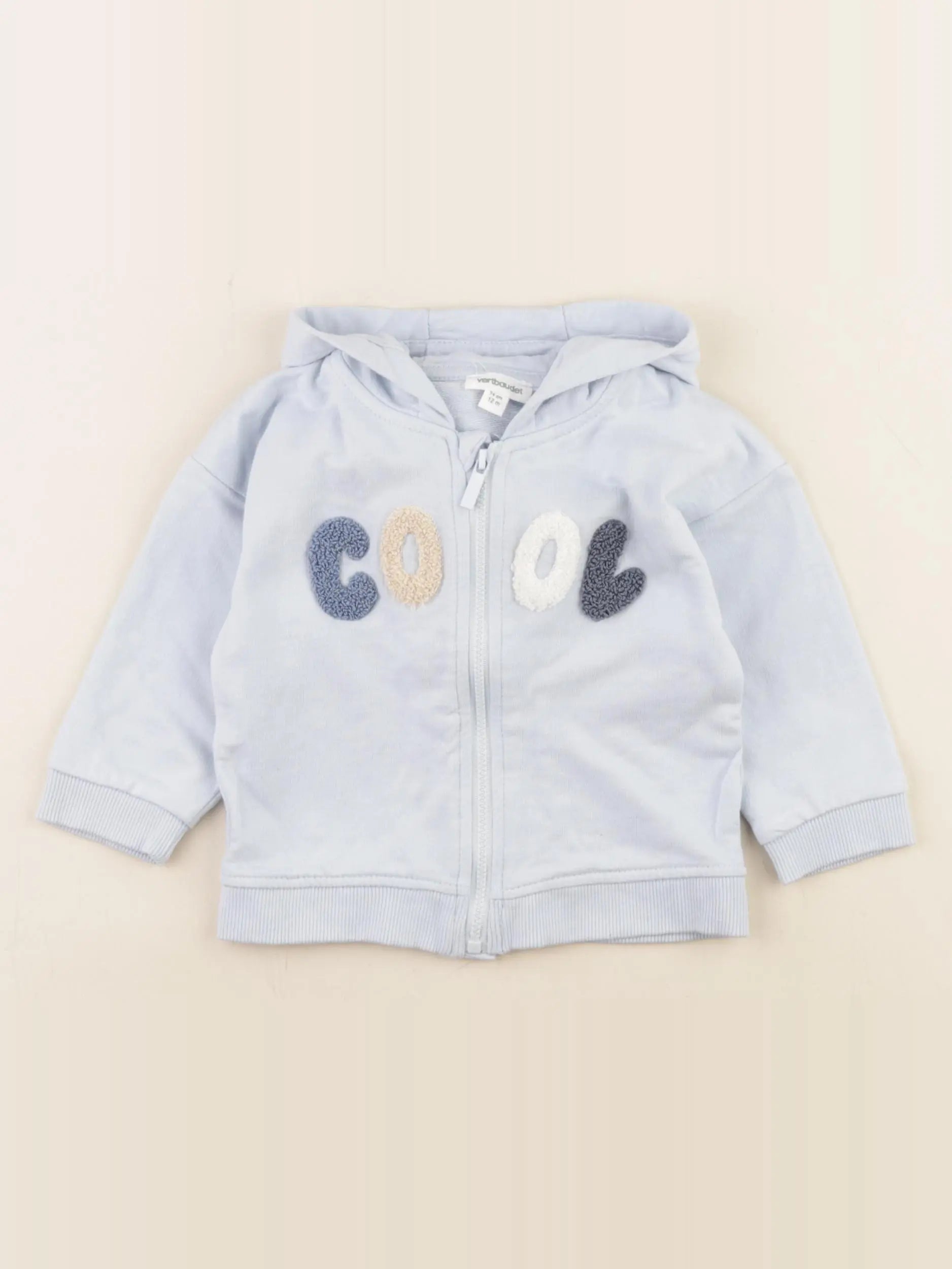 Vertbaudet - sweat bleu - 12 mois