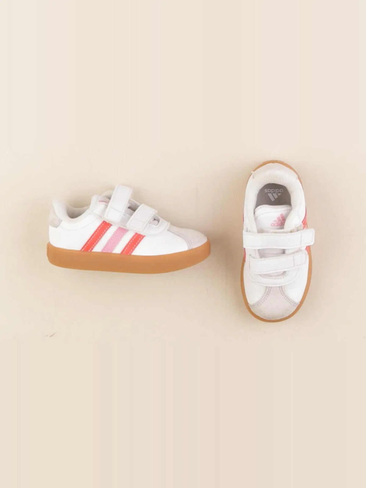 Adidas - baskets blanc, rose - pointure 22
