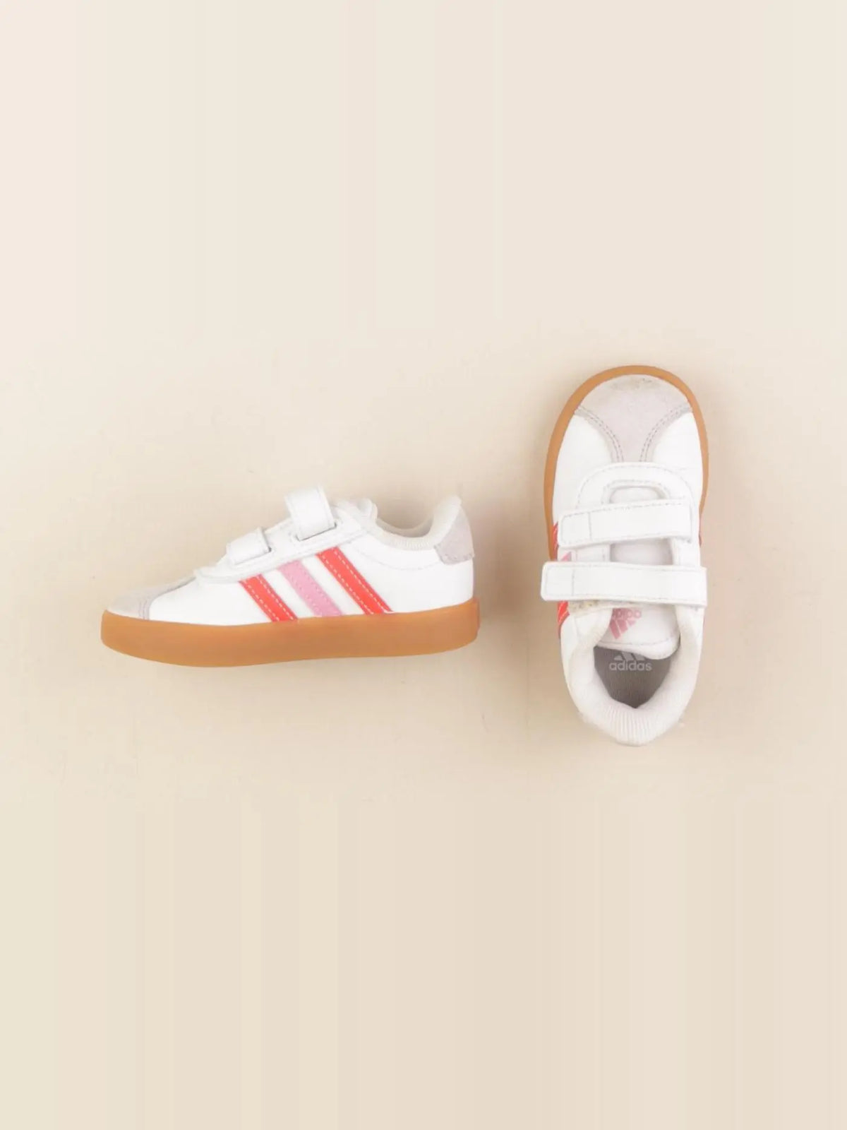 Adidas - baskets blanc, rose - pointure 22