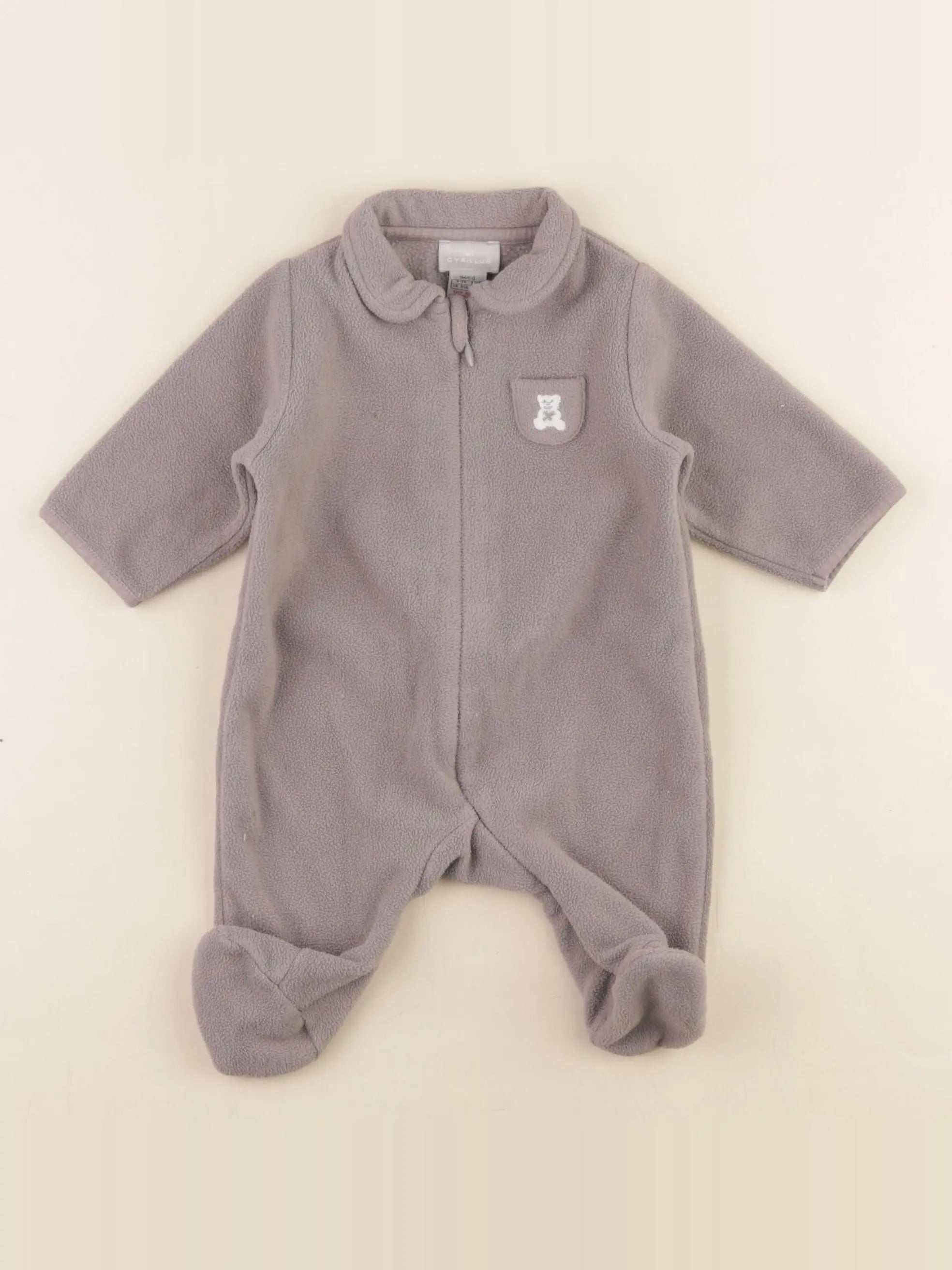 Cyrillus - pyjama velours gris - 3 mois