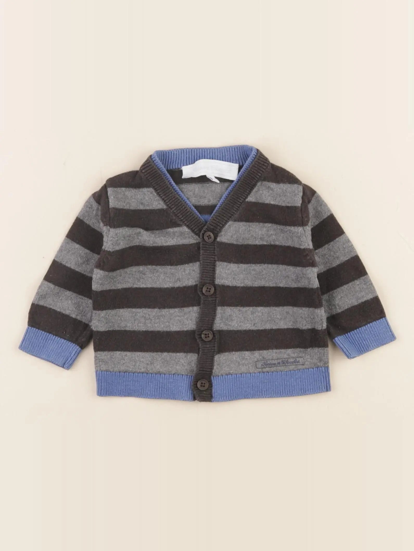 Tartine & Chocolat - gilet bleu - 3 mois