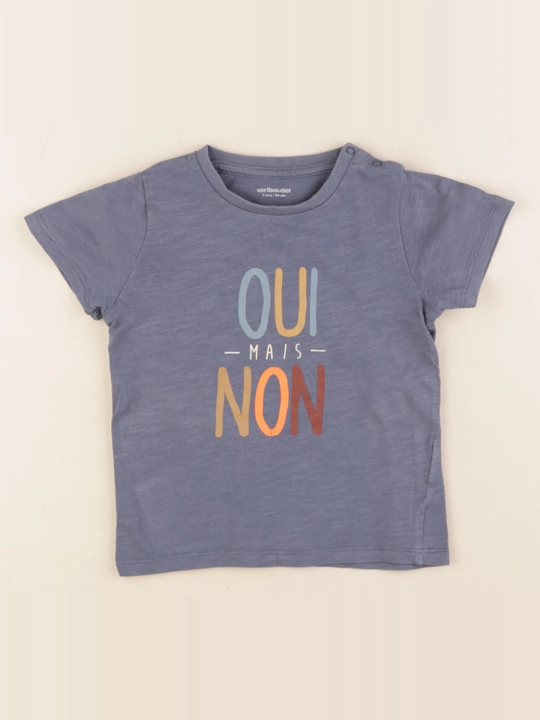 Vertbaudet - tee-shirt bleu - 3 ans